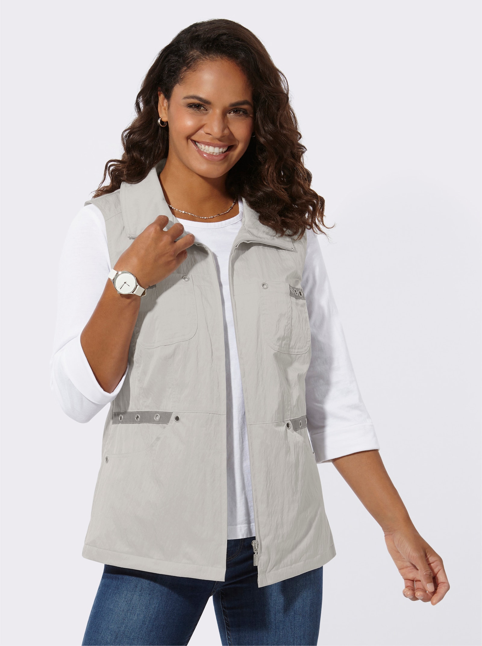 Weste mit Innentasche - hellgrau