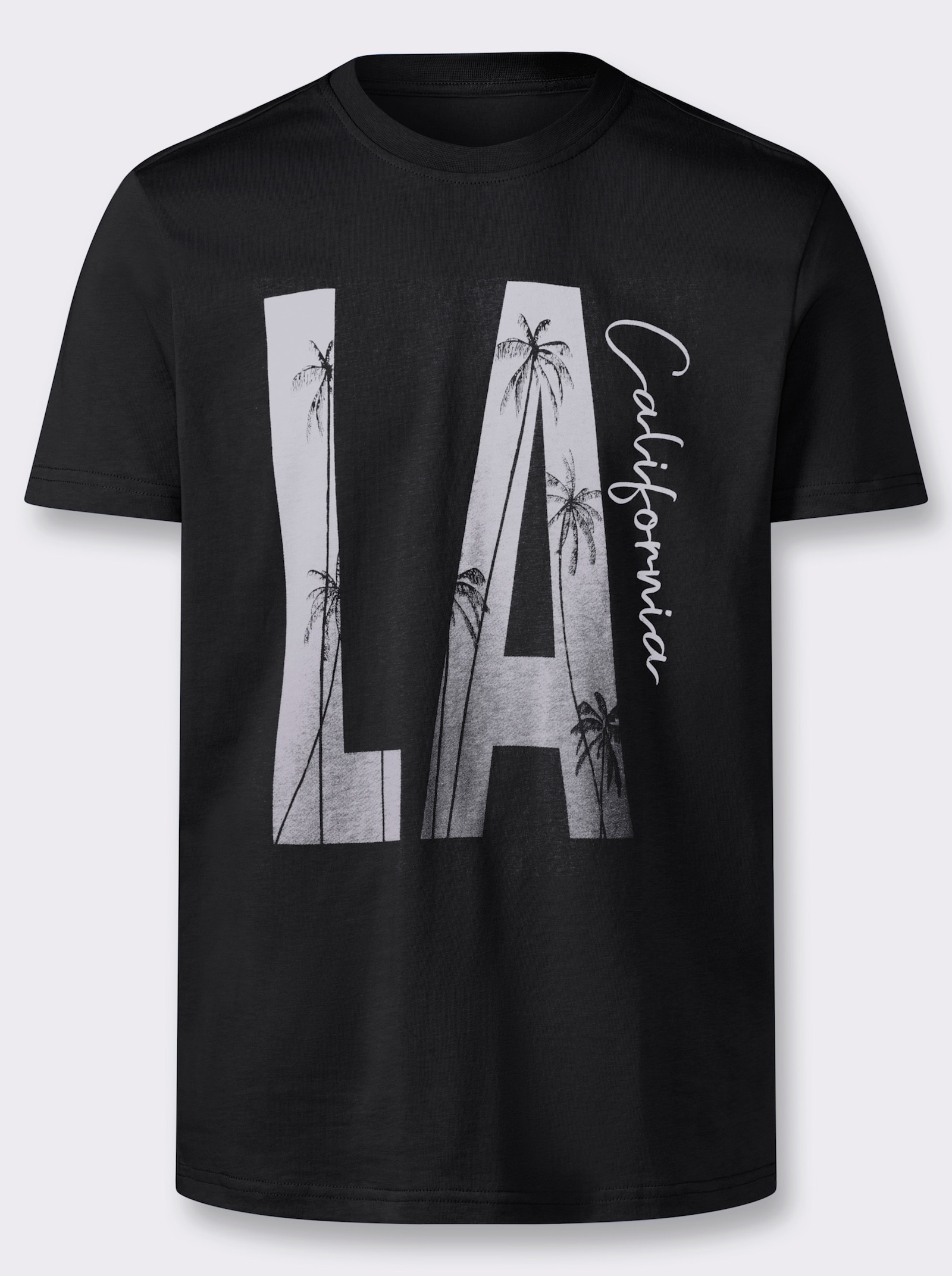 Marco Donati Kurzarmshirt mit kontrastfarbenem Print - schwarz-bedruckt