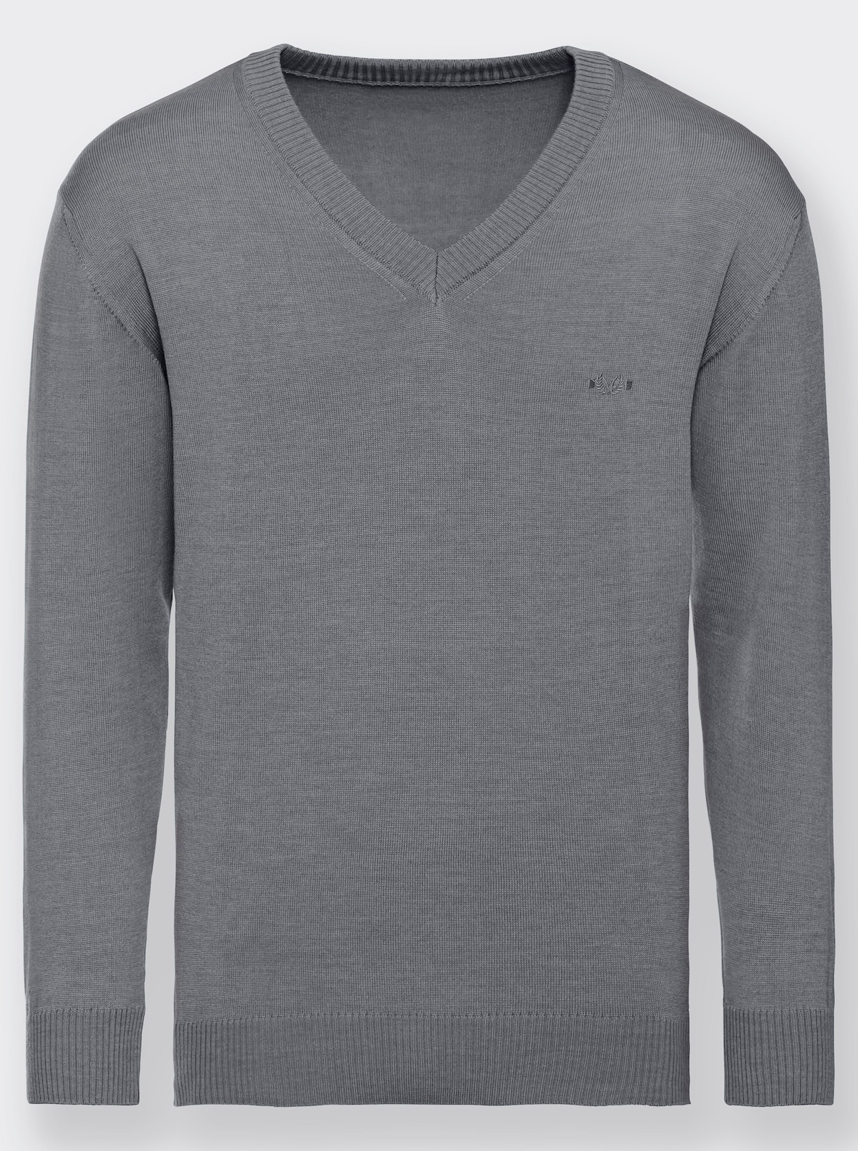 Marco Donati V-Pullover - grau-meliert