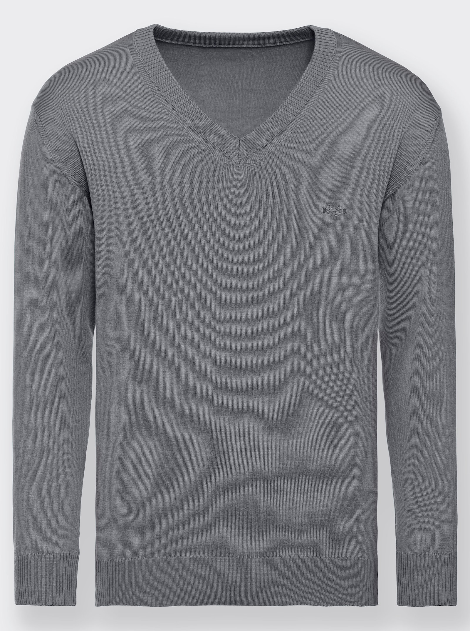 Marco Donati V-Pullover - grau-meliert
