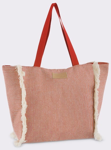 Strandtasche - rot-gestreift