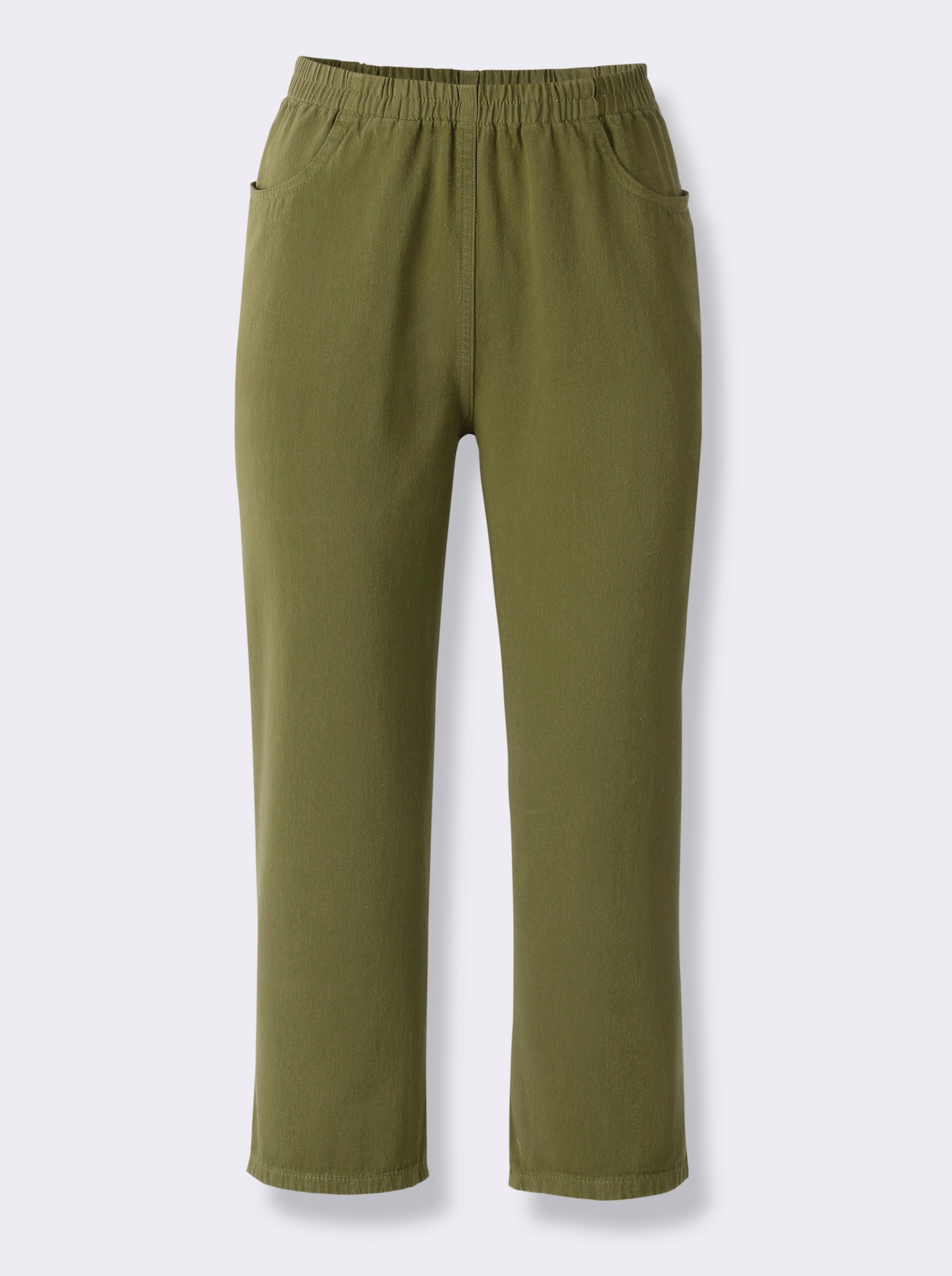 Caprihose aus reiner Baumwolle - oliv