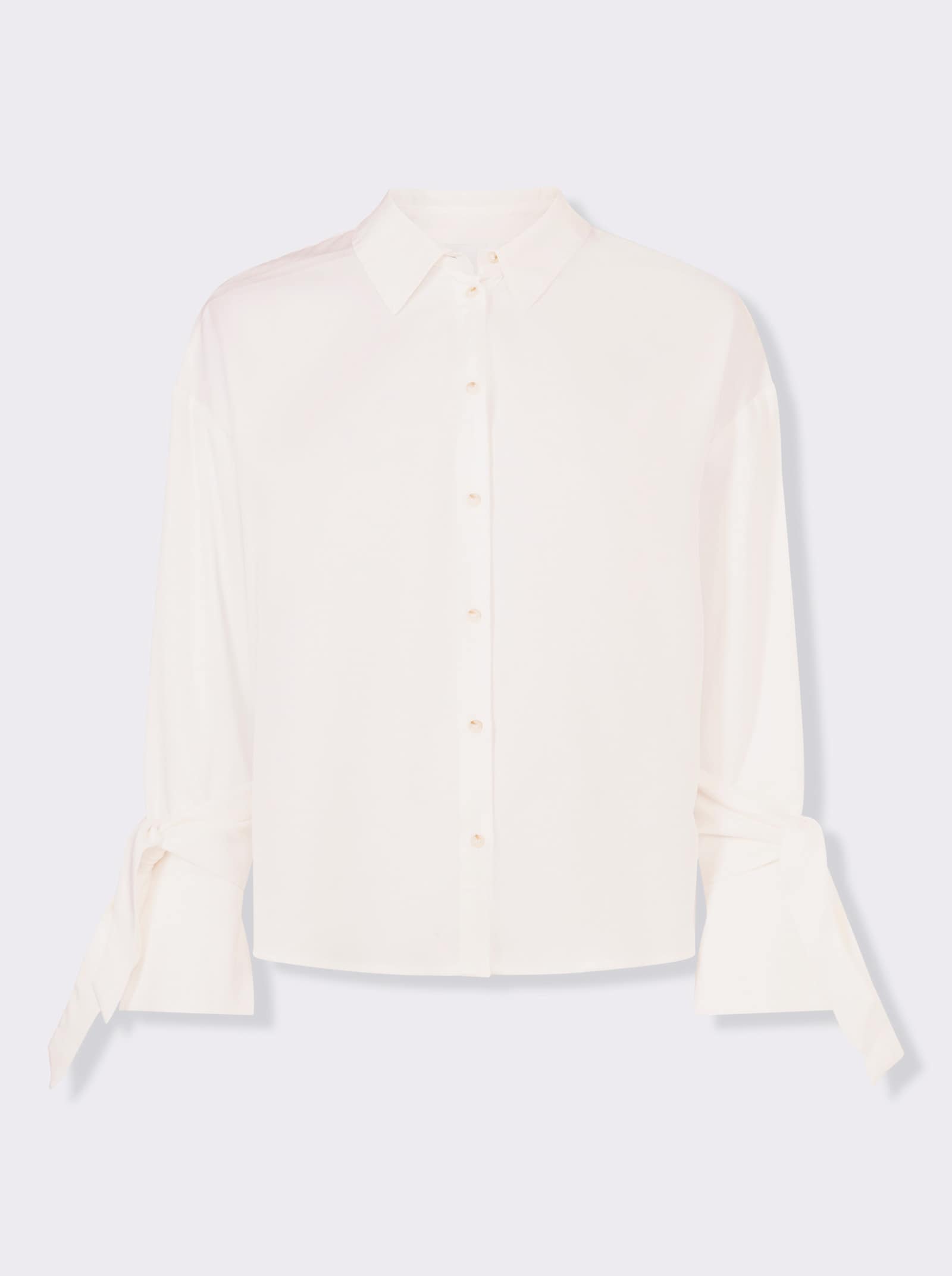 heine Langarm-Bluse mit Hemdkragen - weiss