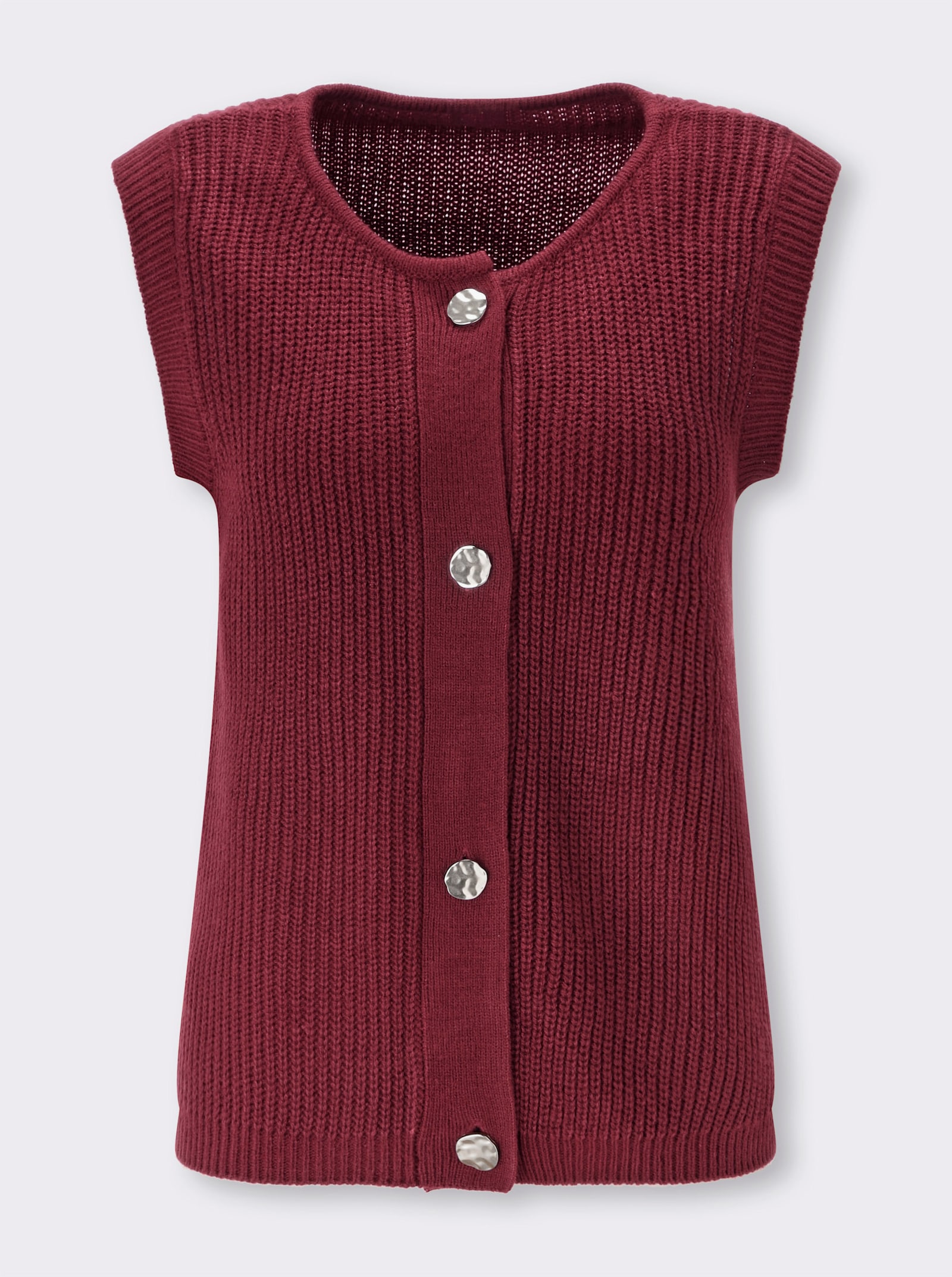Strickweste in verkürzter Form - dunkelrot