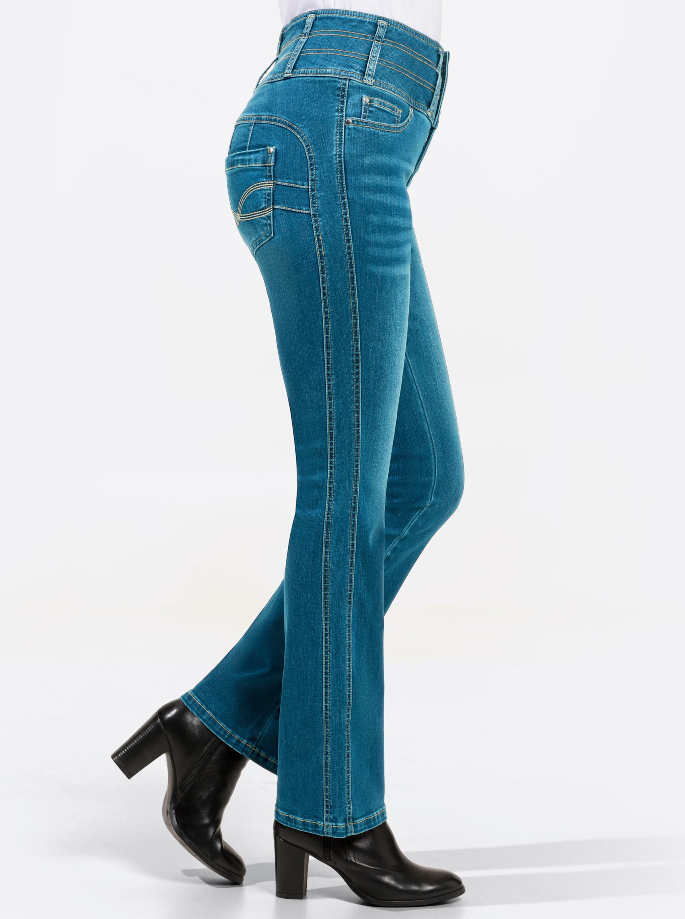 Sheego Damen Blue-Stone-Washed 5-Pocket-Jeans - Bild 3