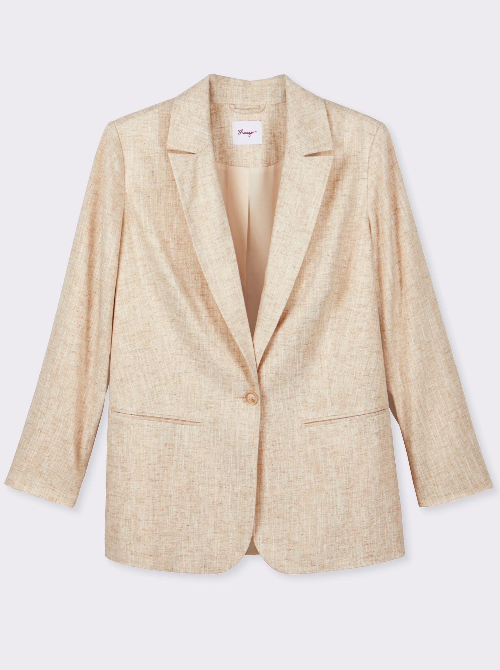 sheego Leinenblazer mit Lurexfaden - champagner-goldfarben