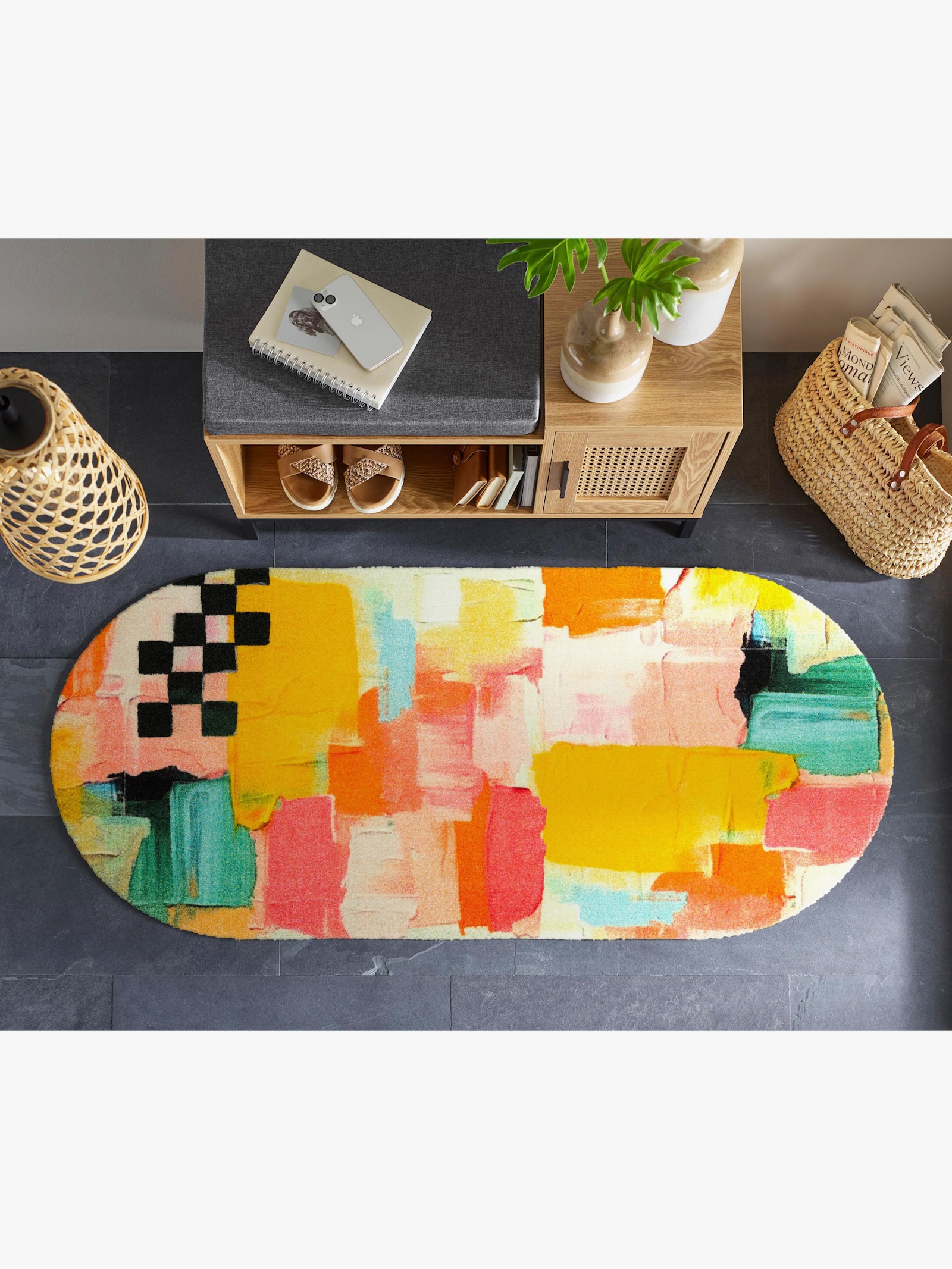 wash+dry by Kleen-Tex Fußmatte - gelb-bedruckt