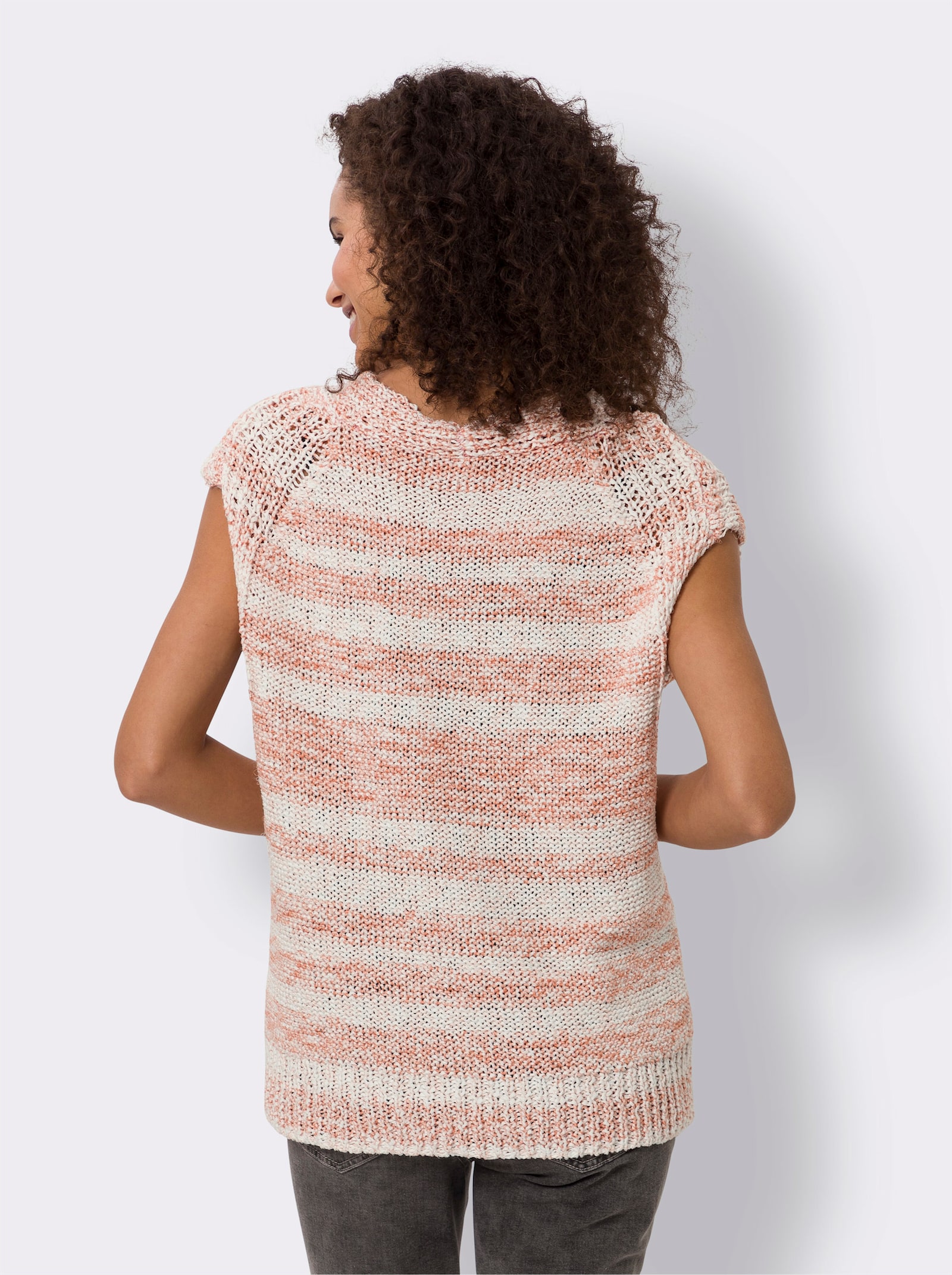 heine Pullunder aus Bändchengarn - ecru-papaya-meliert