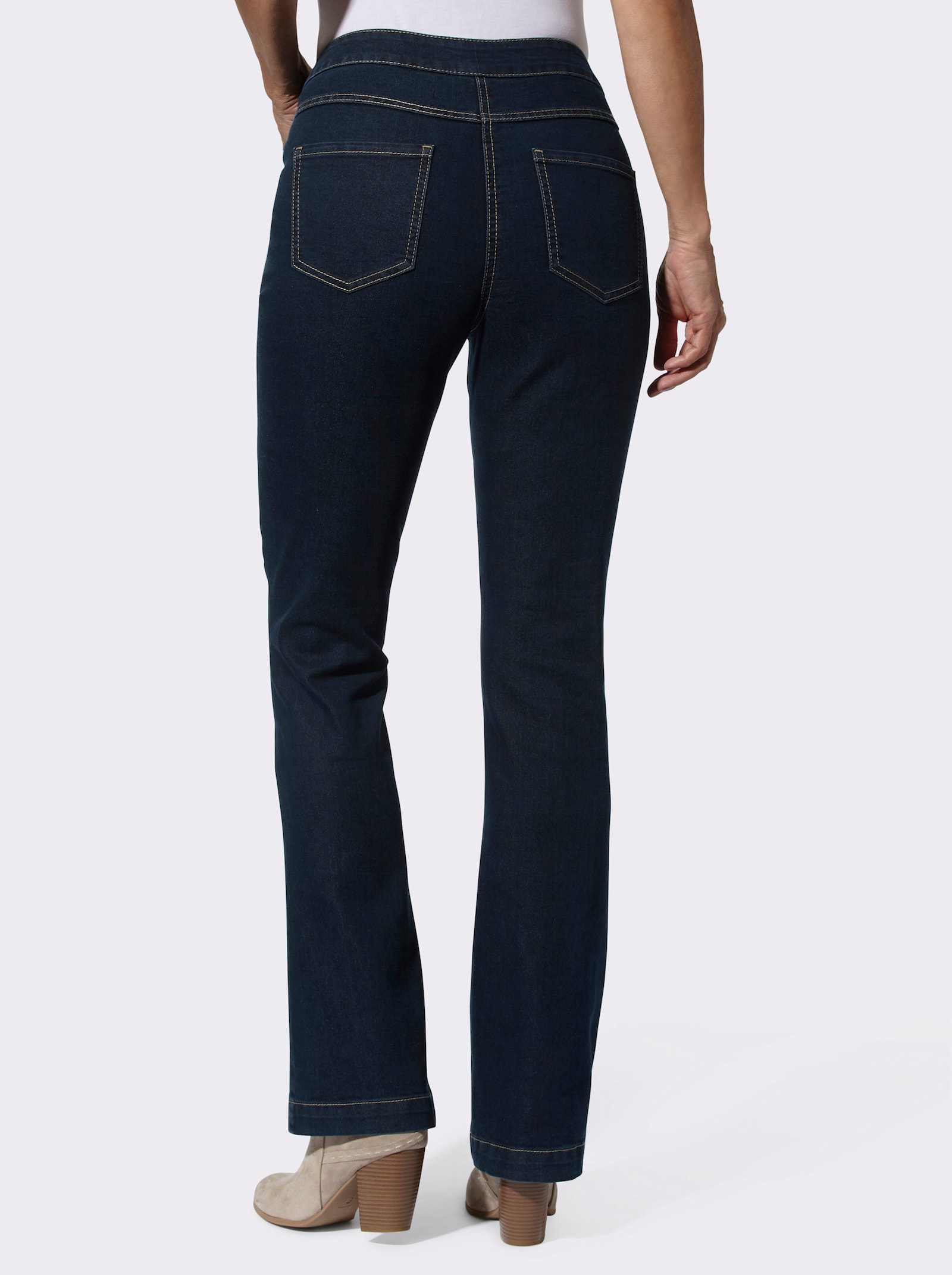 Bootcut-Jeans mit Zierknöpfen - dark blue