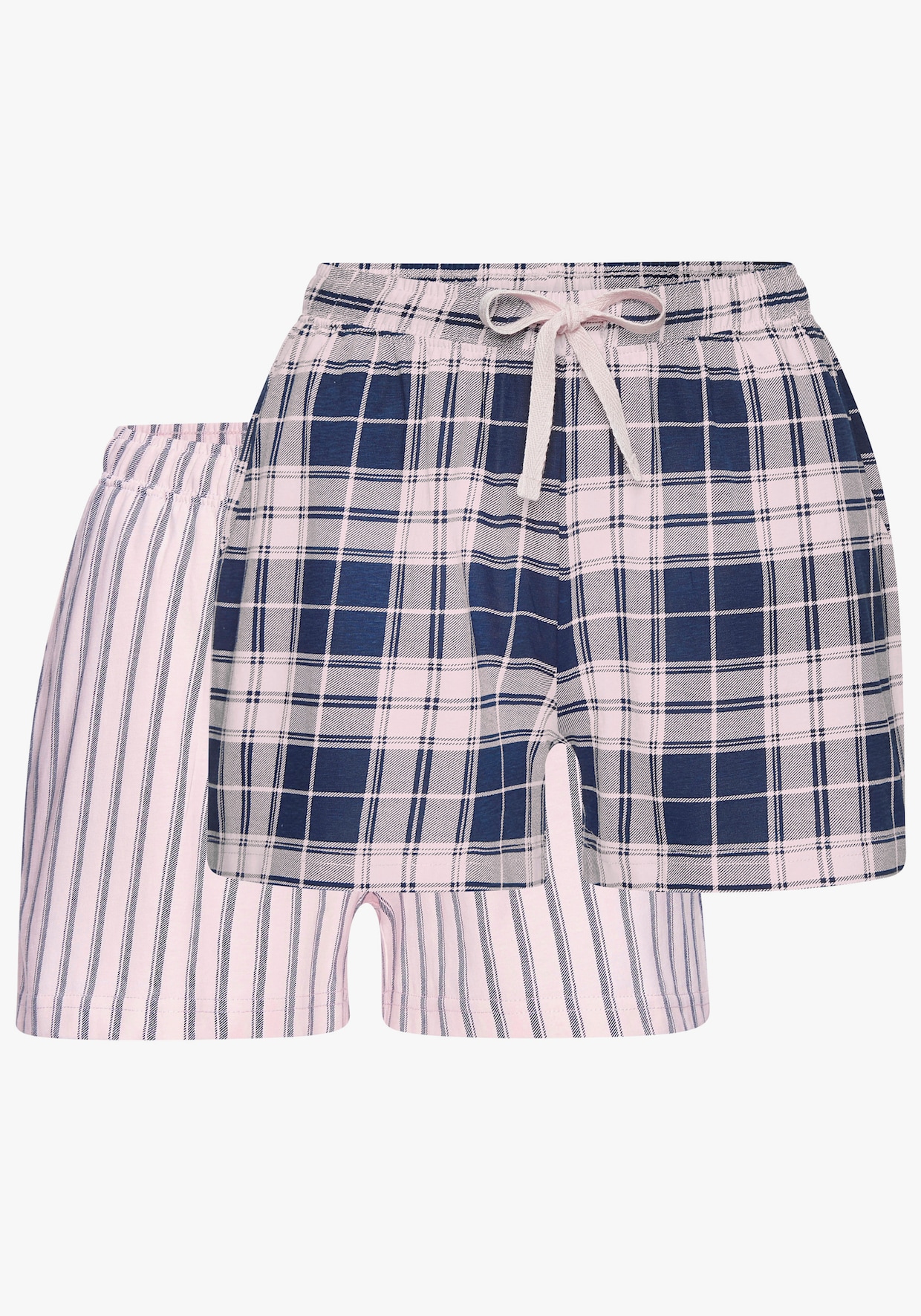 Vivance Dreams Pyjamashorts - rosa-blau-gemustert