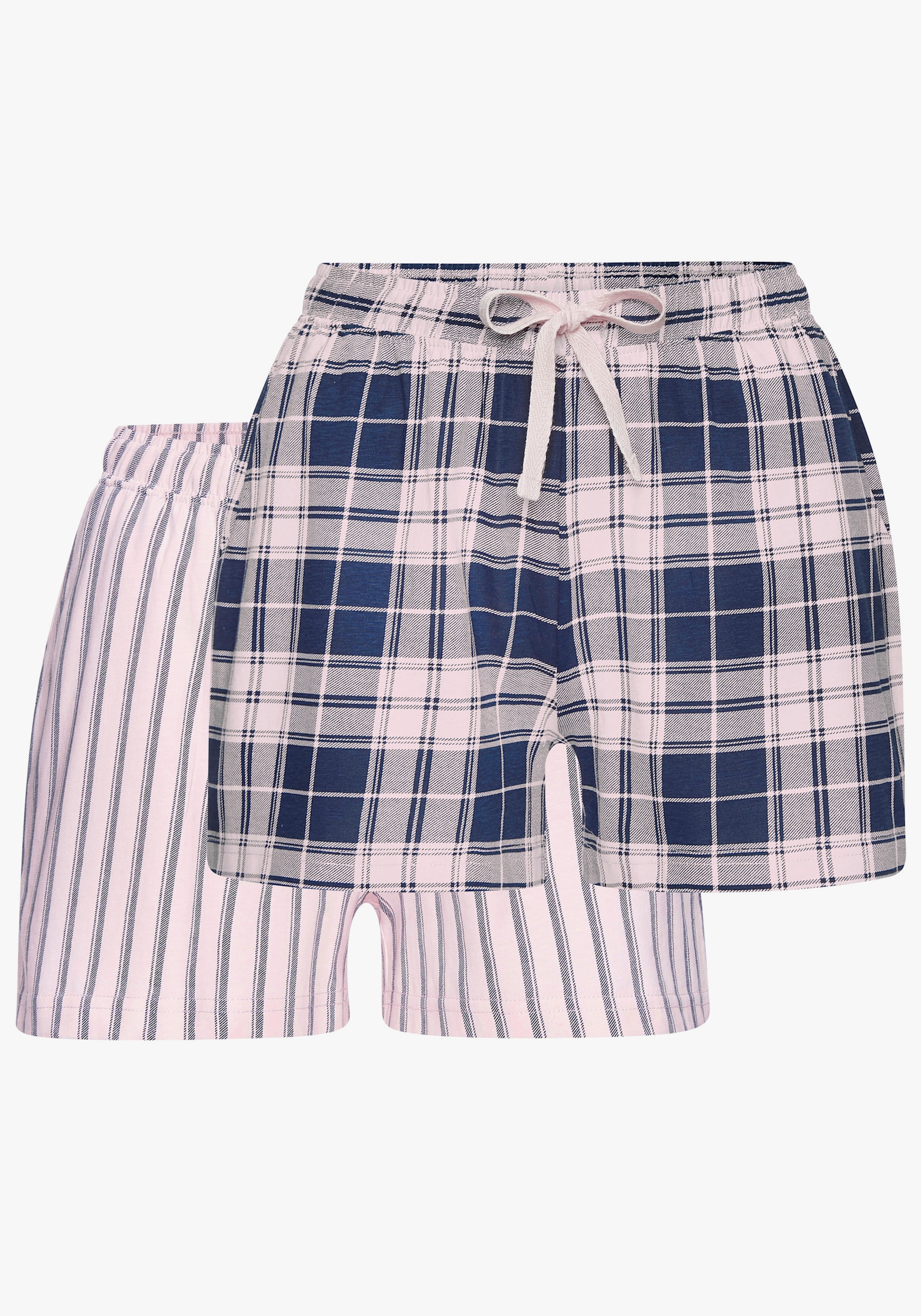 Vivance Dreams Pyjamashorts - rosa-blau-gemustert