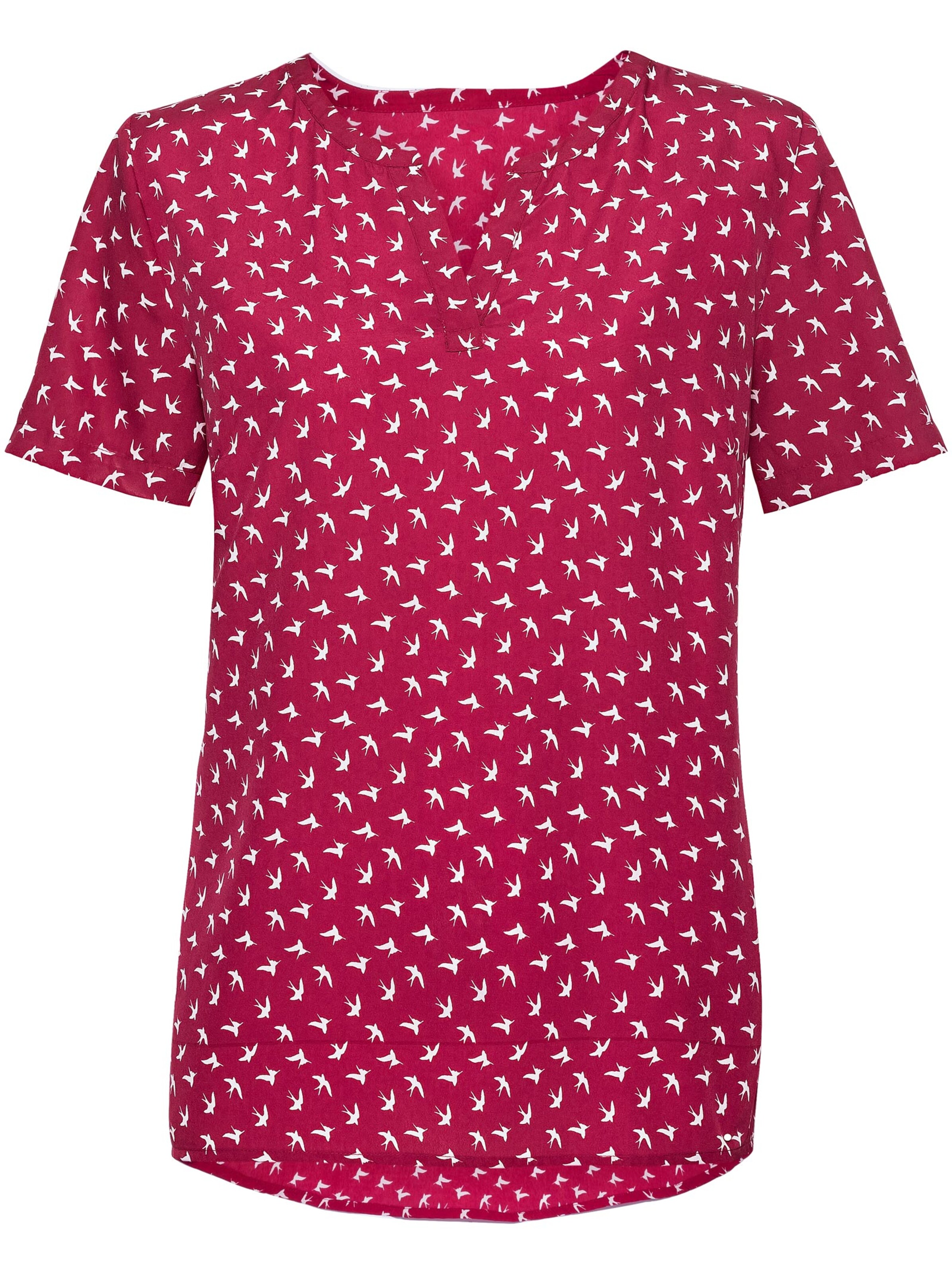 Schlupf-Bluse - rot-weiß