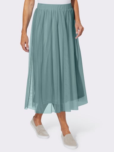 Plisseerock in Mesh-Qualität, gefüttert - jade