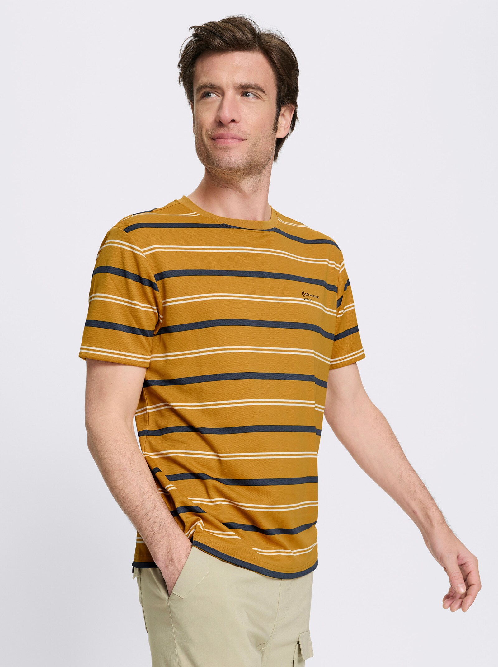 Catamaran Sports Funktionsshirt - ocker-gestreift