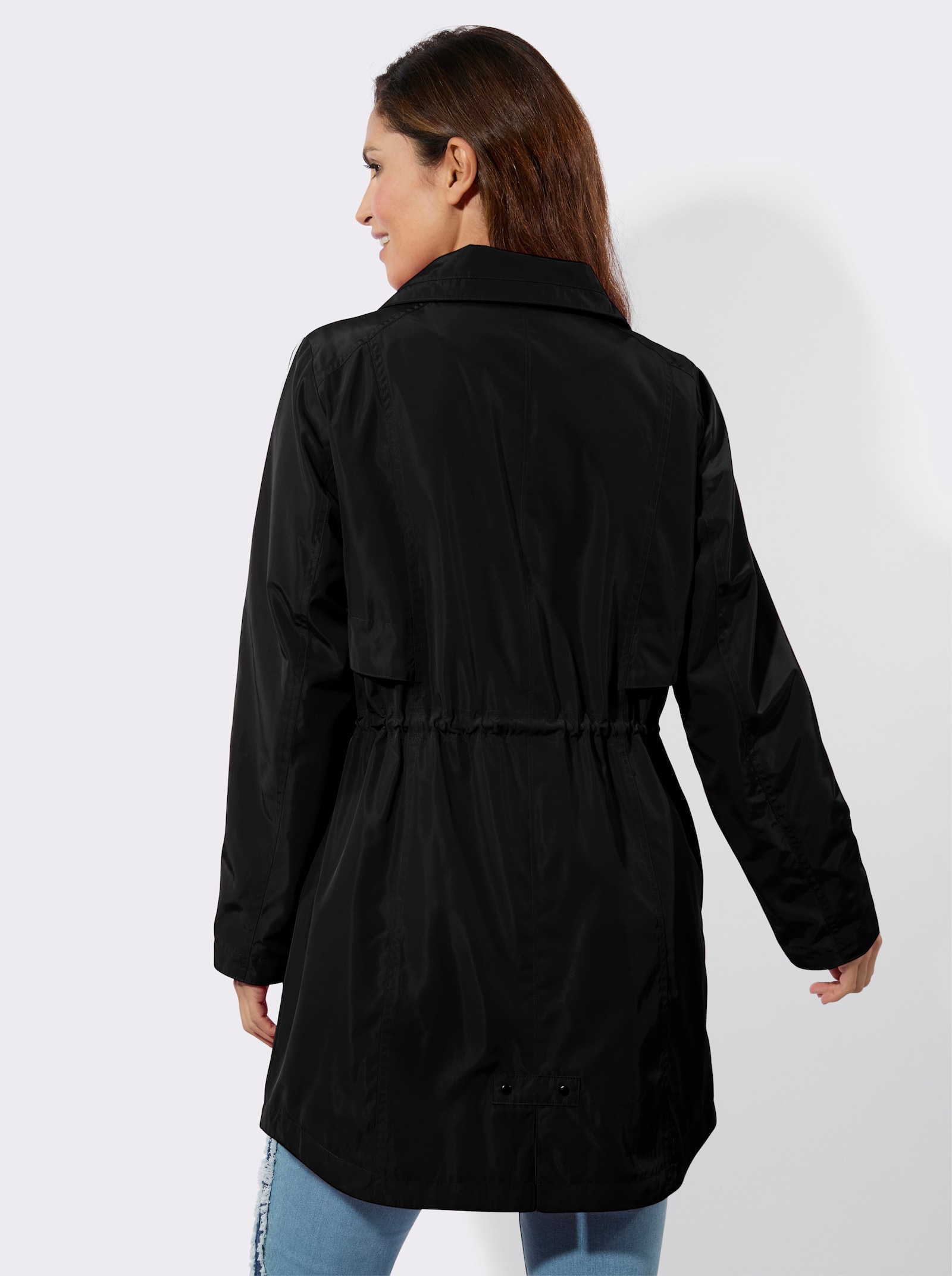 Parka in matt-schimmernder Qualität - schwarz