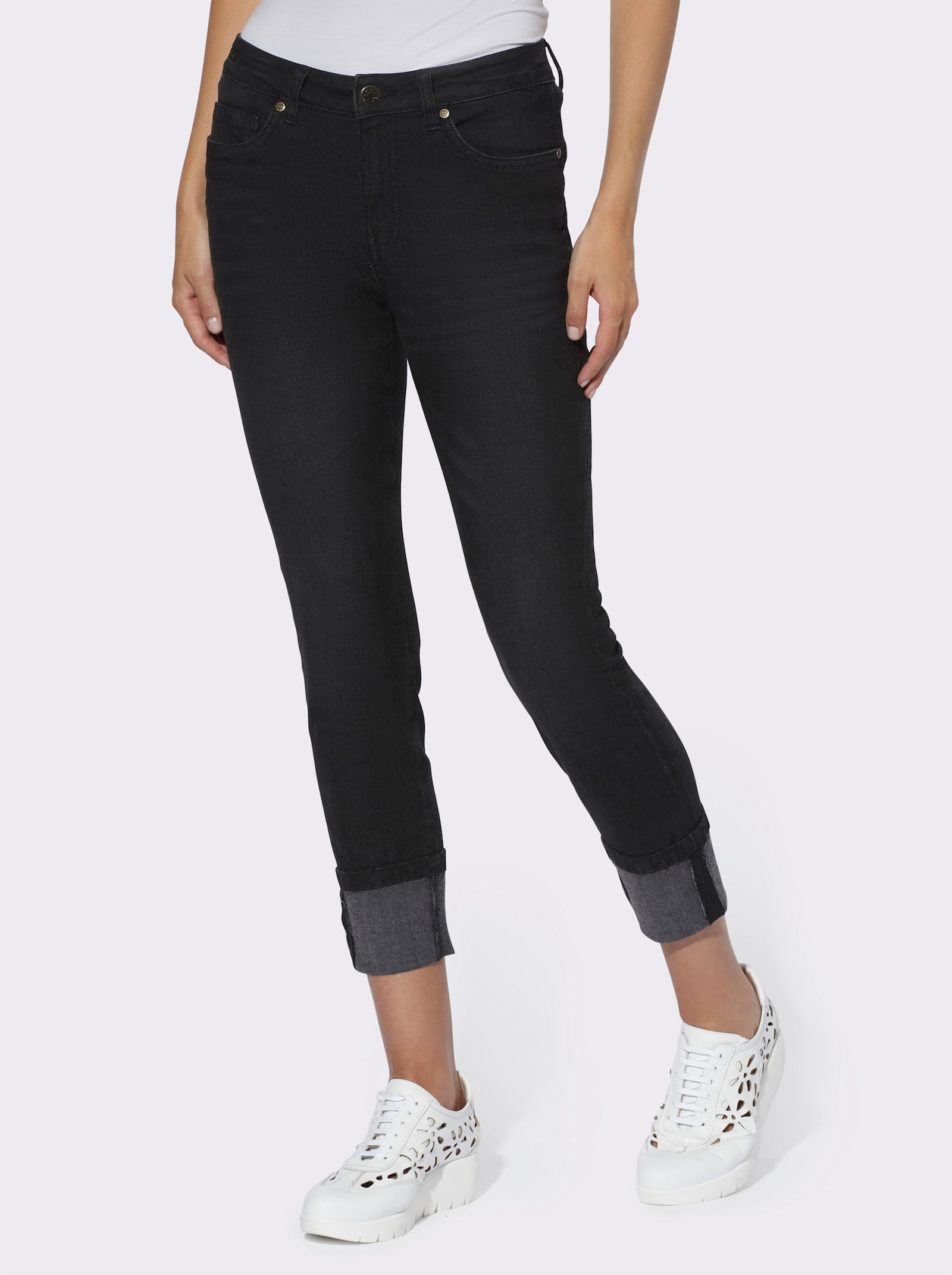 heine 7/8-Jeans in Bauch-weg-Form - black denim