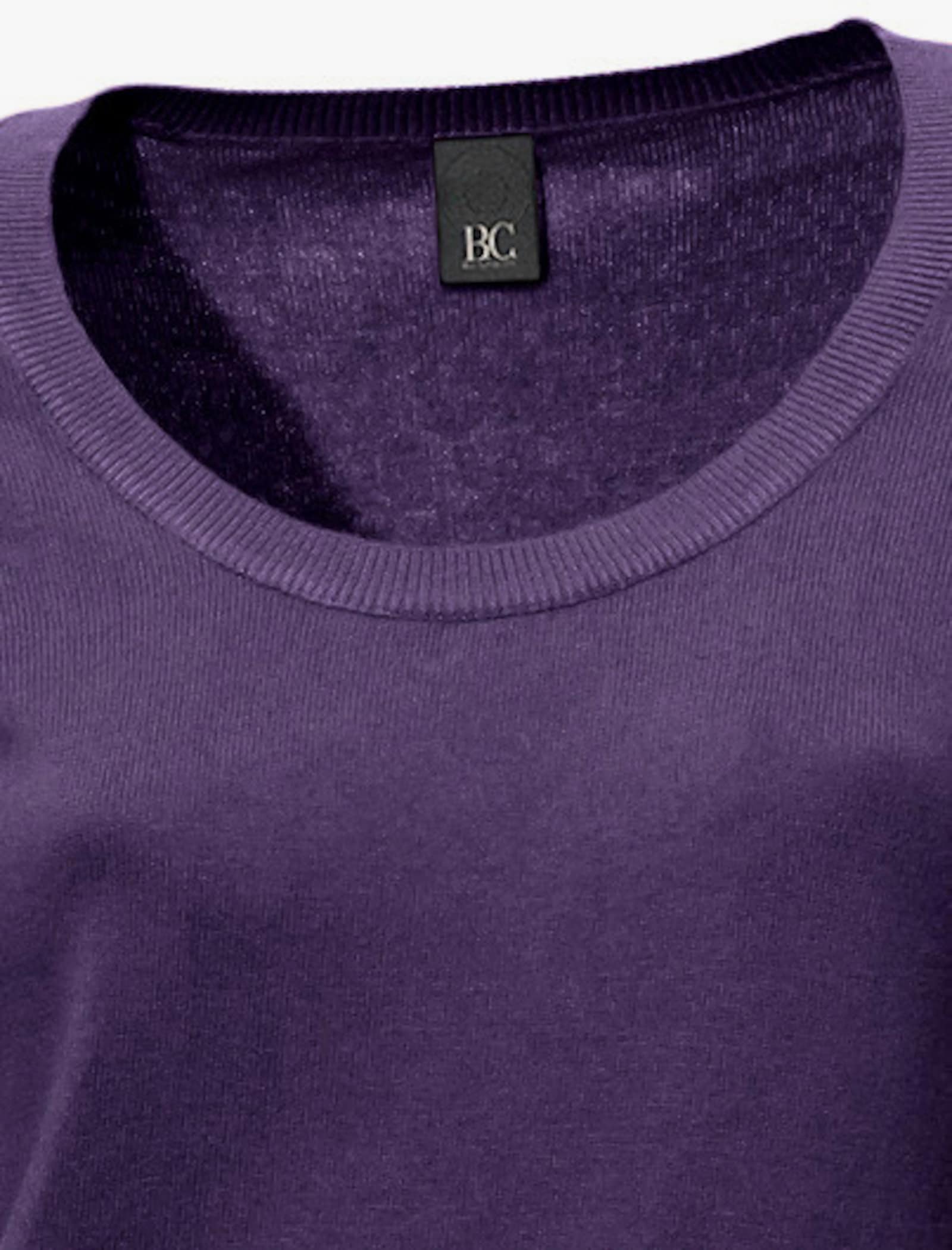 heine Pullover van fijntricot met ronde hals - prune