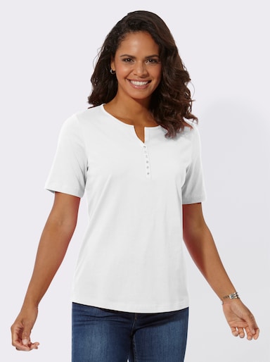 Kurzarmshirt aus reiner Baumwolle - weiß