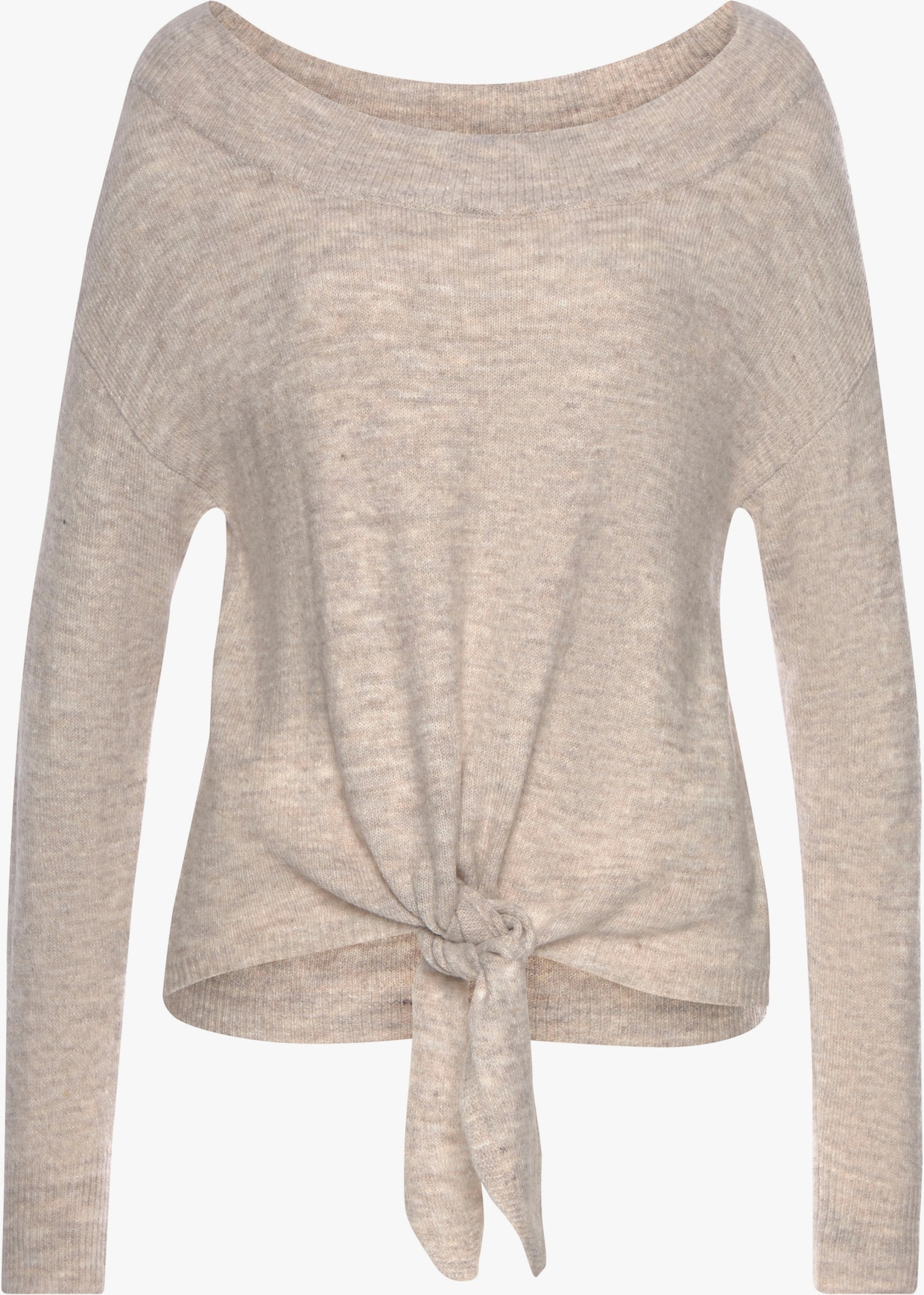 LASCANA Tricotvest - beige gemêleerd