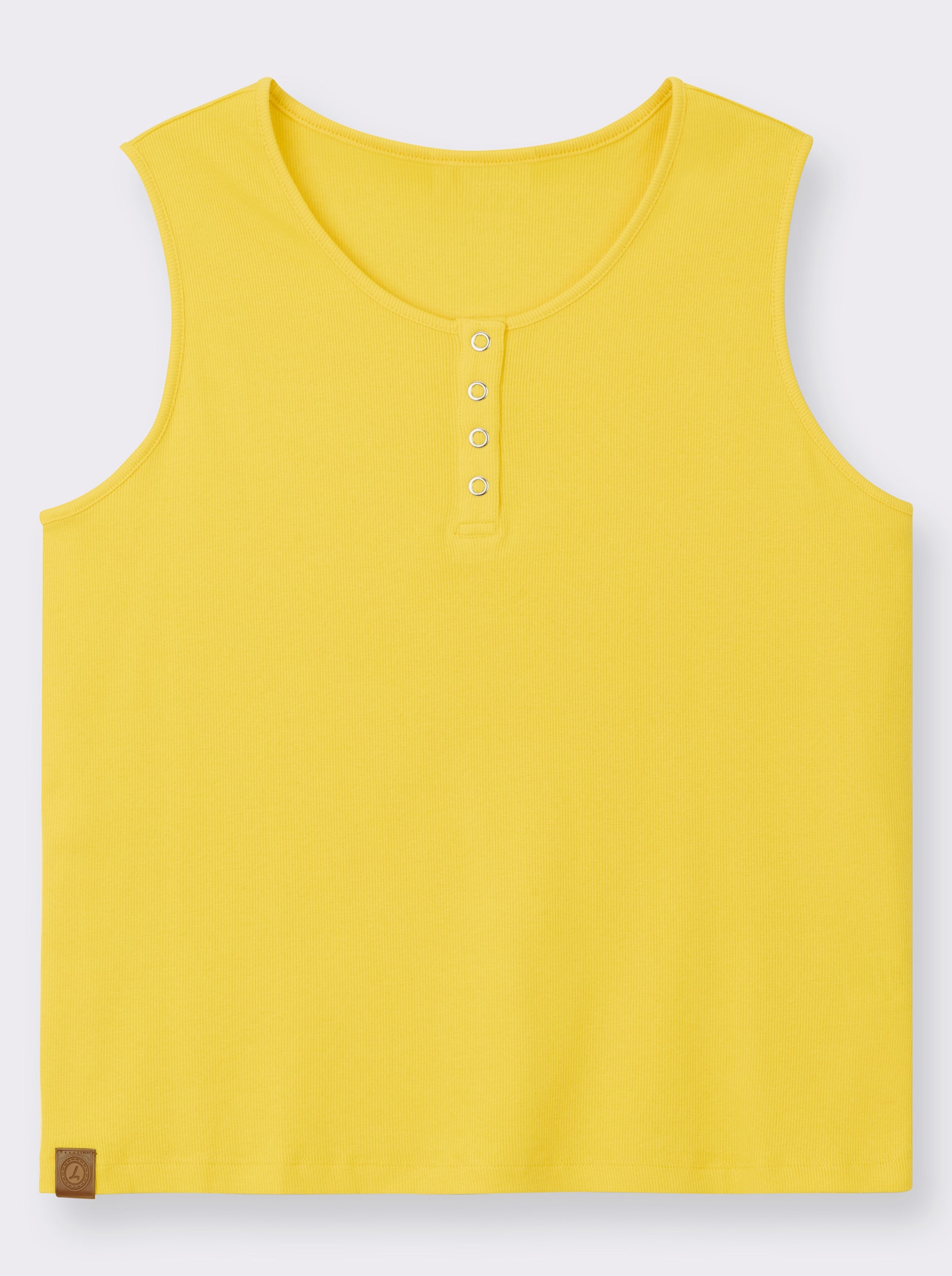 Shirttop in Ripp-Optik - sonnengelb