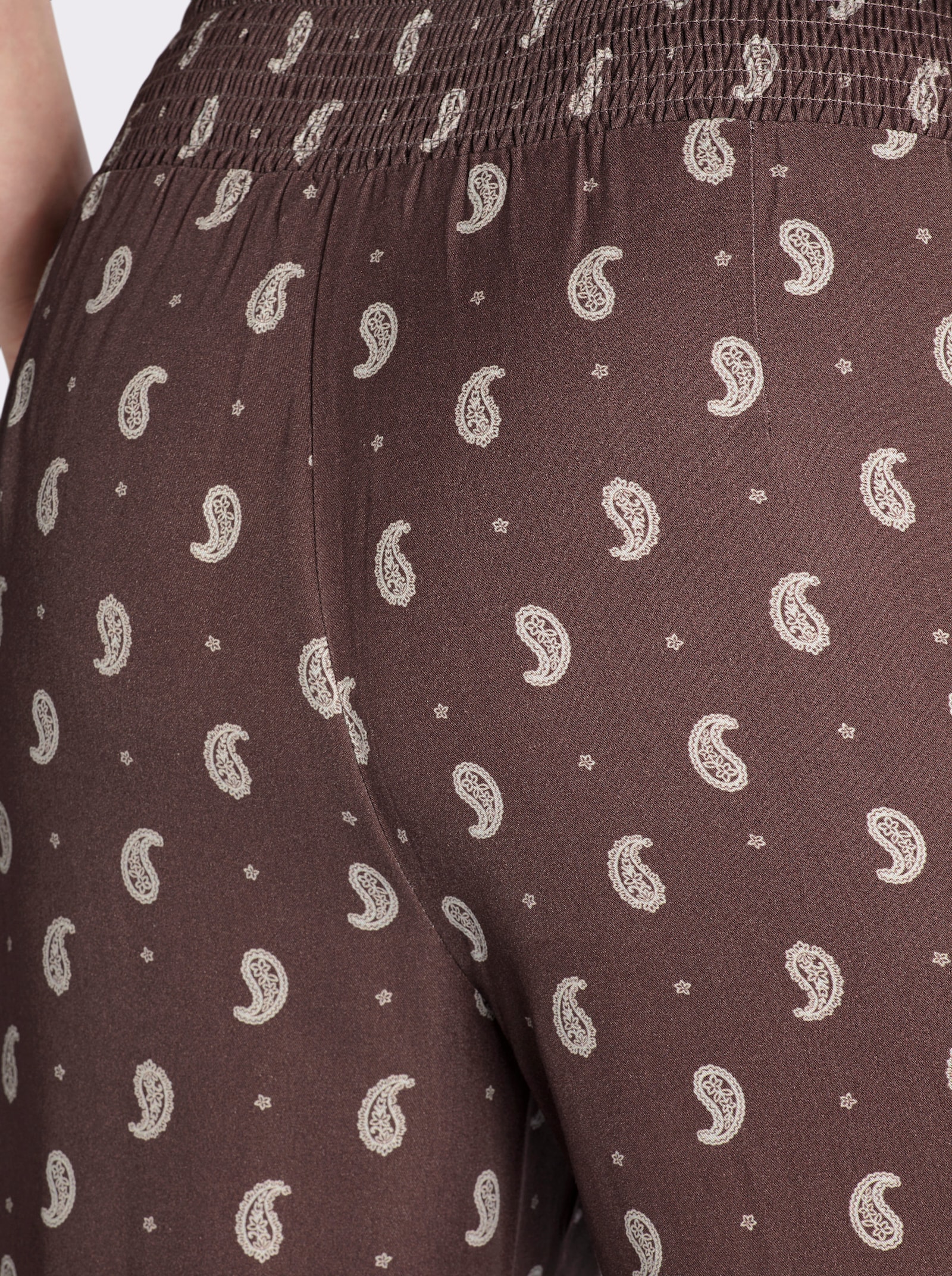 sheego Schlupfhose mit Paisleymuster - schoko-sesam-bedruckt