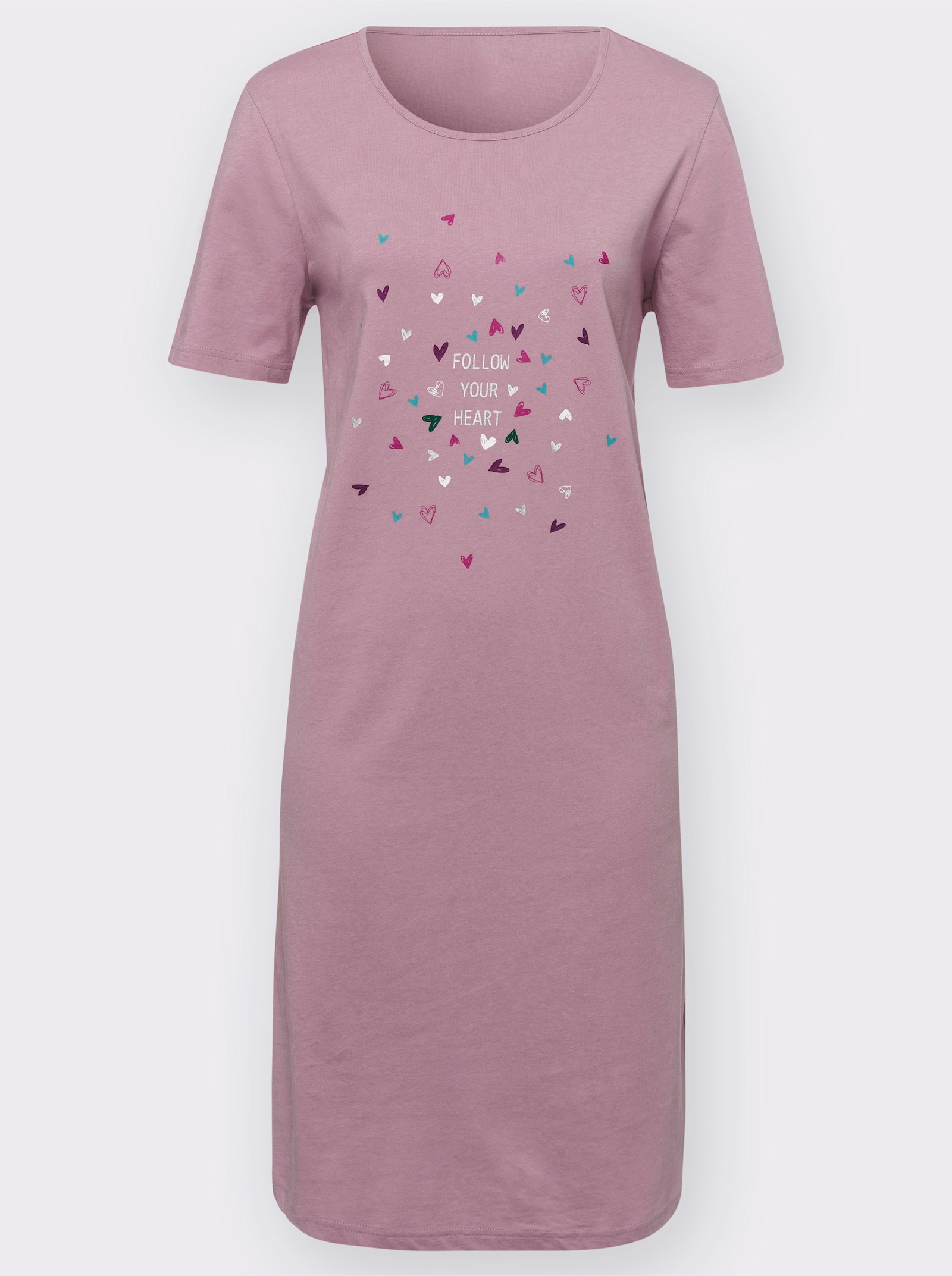 Nachthemden met korte mouwen, bedrukt - mint + mauve