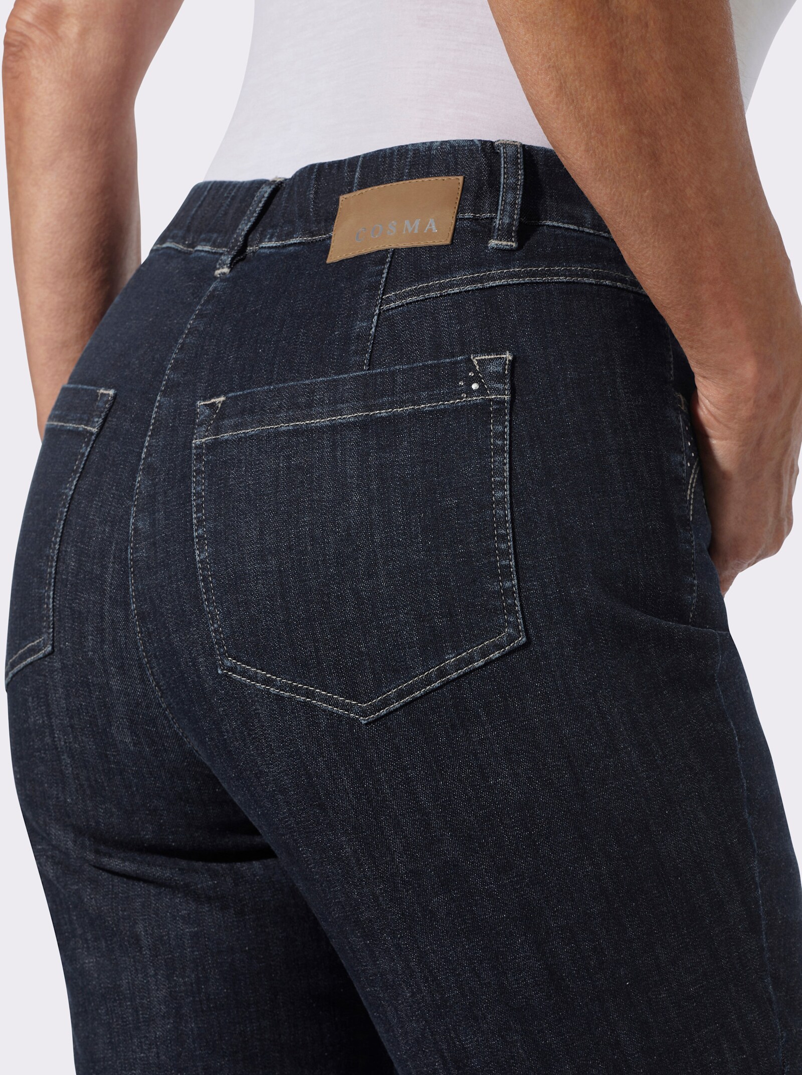 Jeans mit Rundum-Dehnbund - dark blue