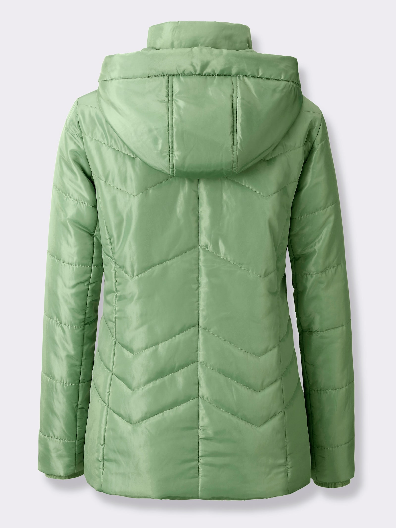 Steppjacke mit Jersey-Bündchen an den Ärmeln - eucalyptus