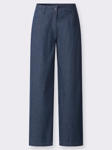 Culotte van jeansmateriaal, katoen - blue-stonewashed