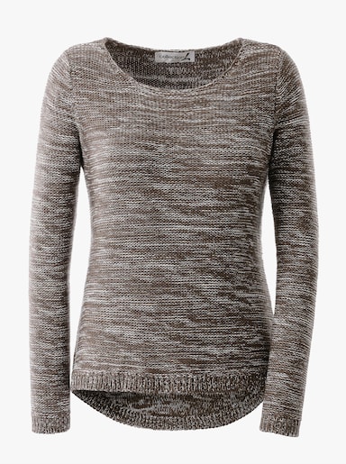 Pull col rond - moka chiné