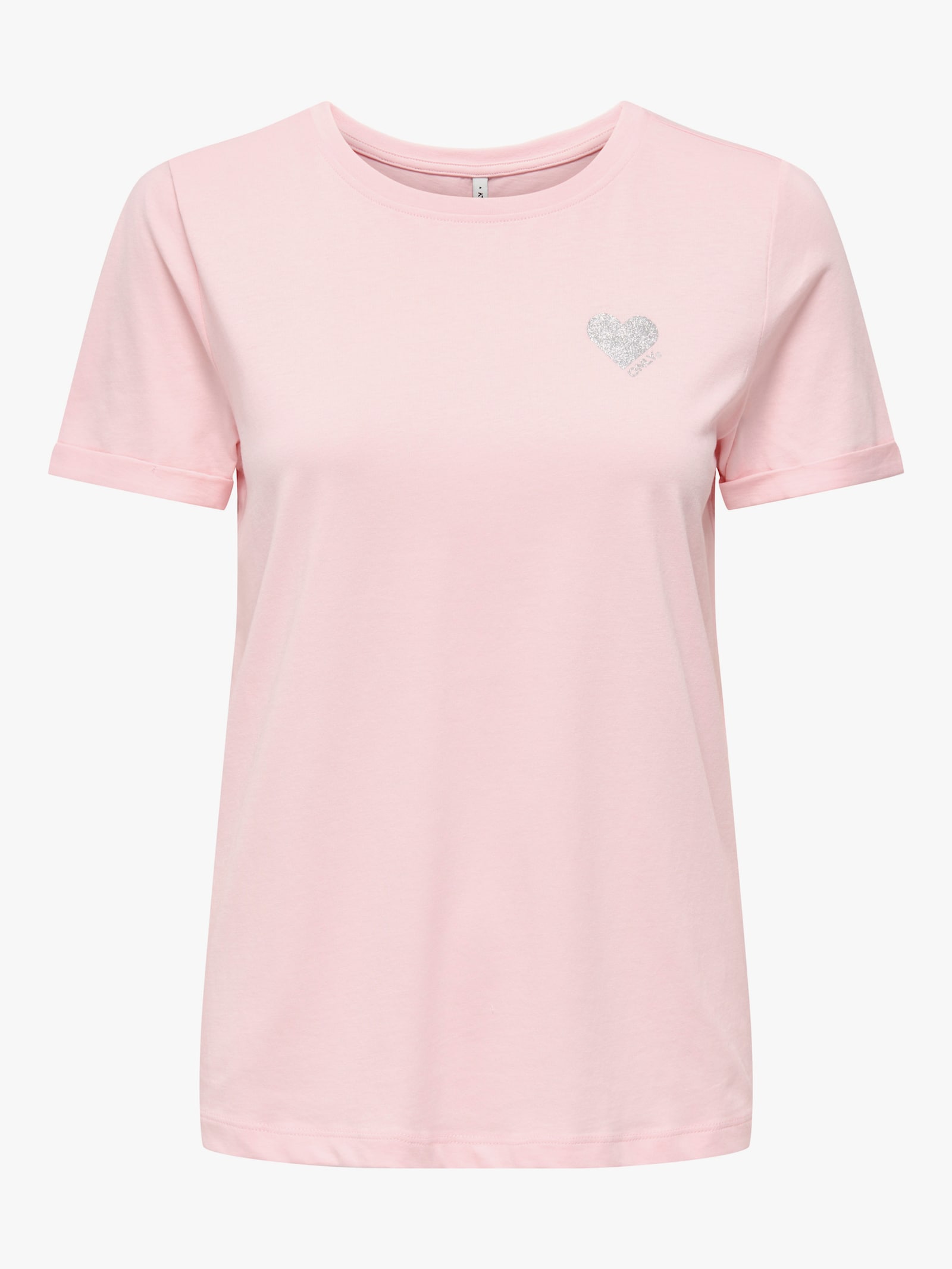 ONLY CARMAKOMA T-Shirt - rosy touch print:silver glitter heart