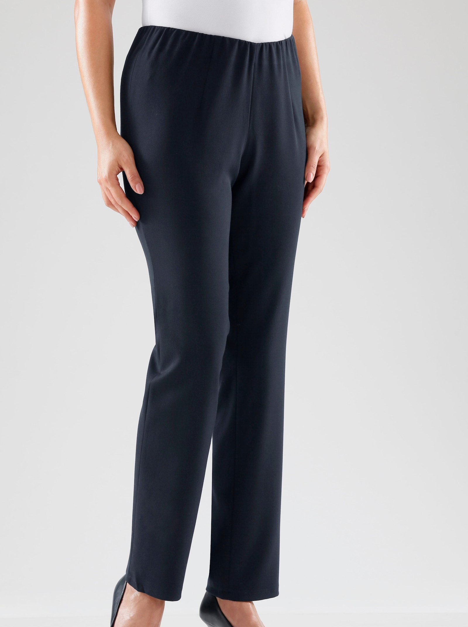 Strečové kalhoty s vnitřním elastickým pasem - námořnická modrá