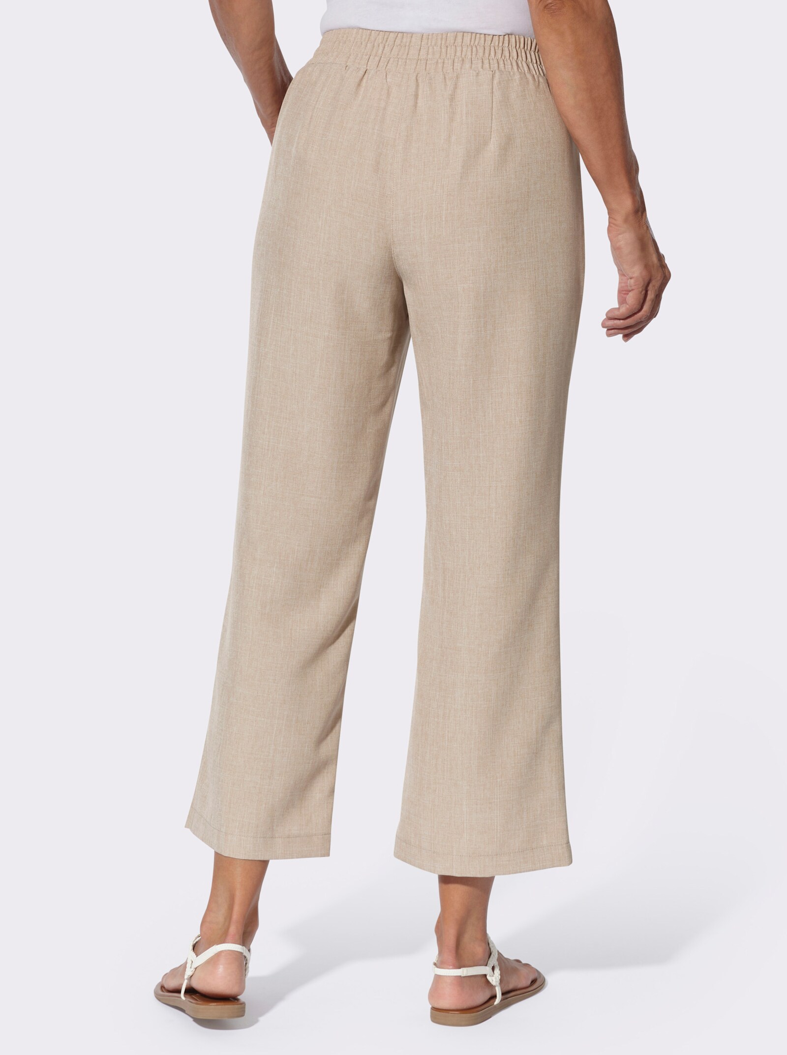 Culotte mit Knöpfen in Holz-Optik - beige