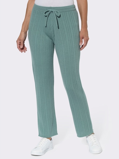 Broek van tricot - jade