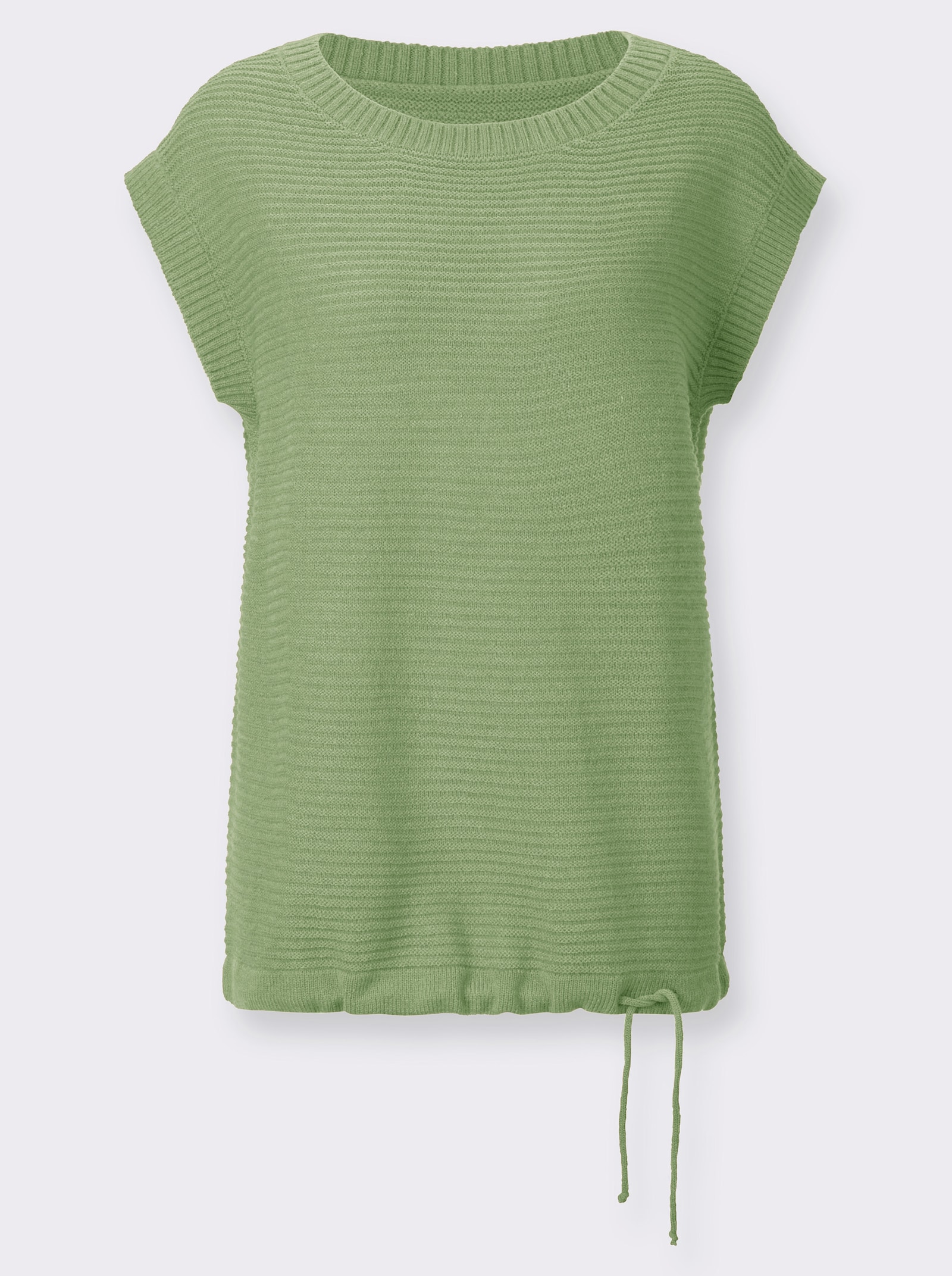 Slip-over met ribpatroon - eucalyptus