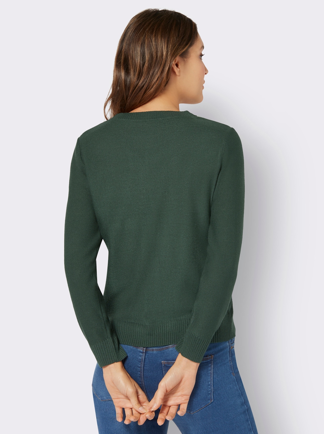 Pullover met lange mouwen - mos