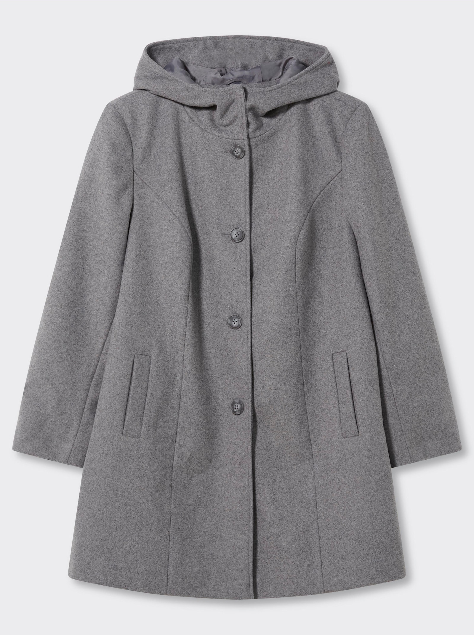 sheego Kapuzenjacke in A-Linie - grau