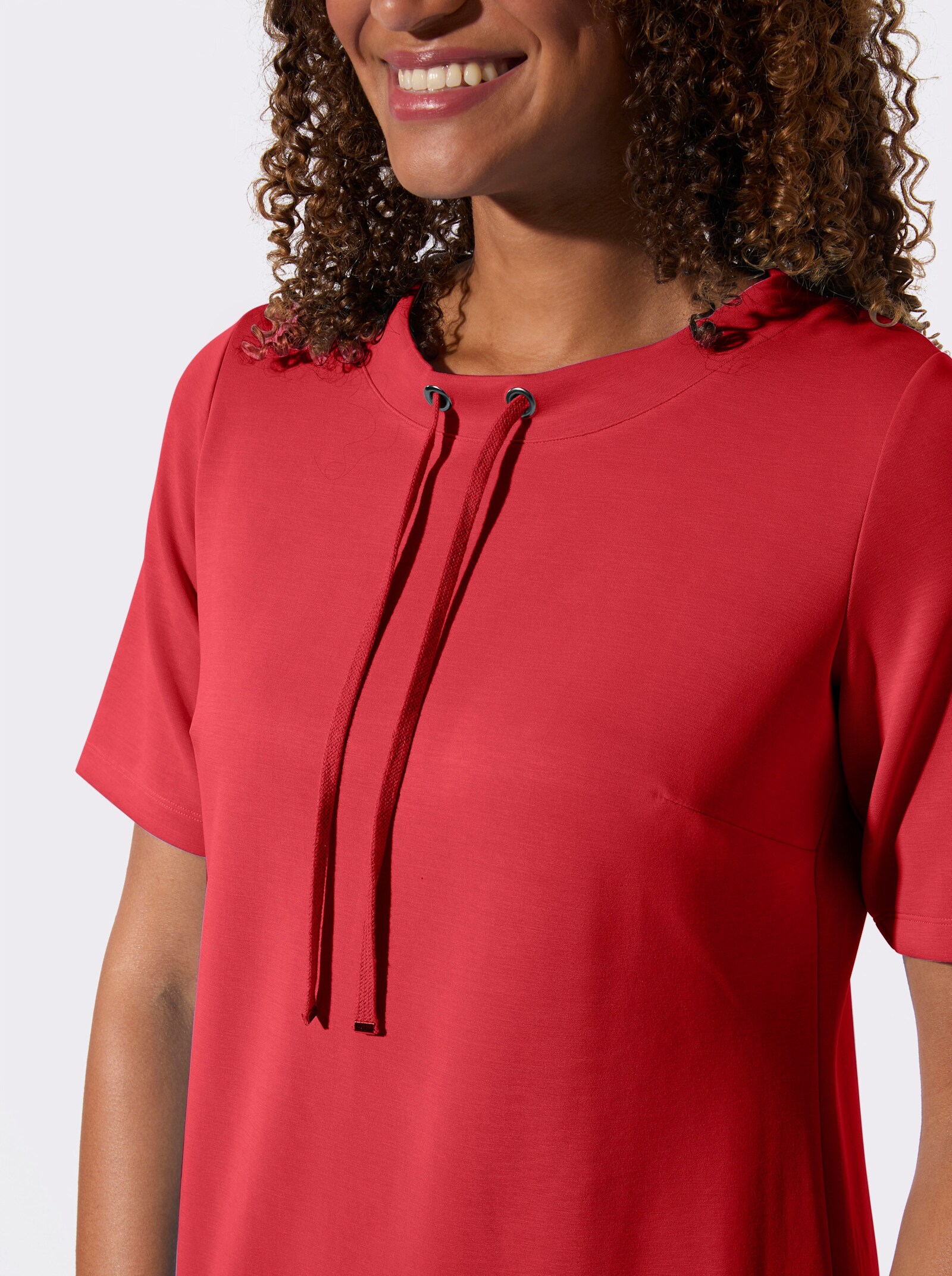 Shirtkleid mit kurzen Ärmeln - erdbeere