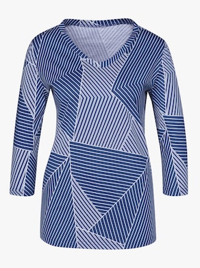 Shirt - royalblau-weiß