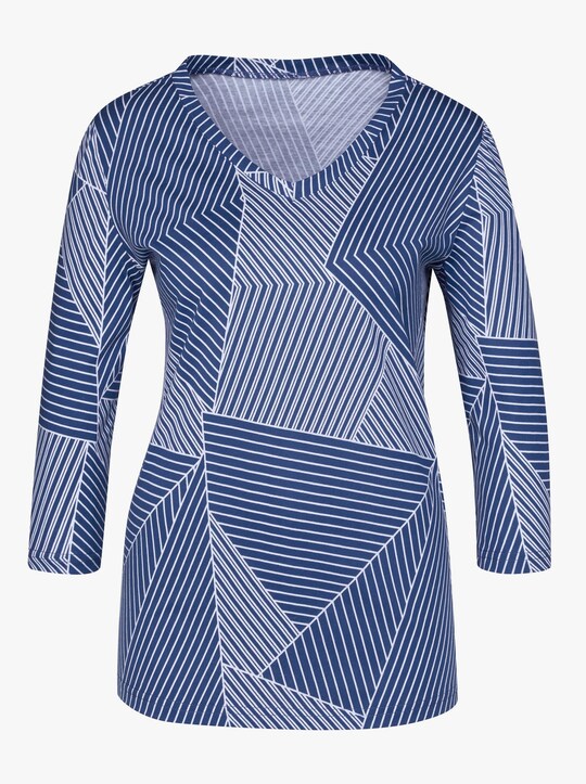 Shirt - royalblau-weiß