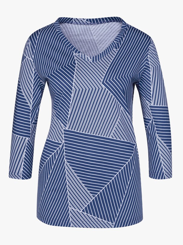 Shirt - koningsblauw/wit