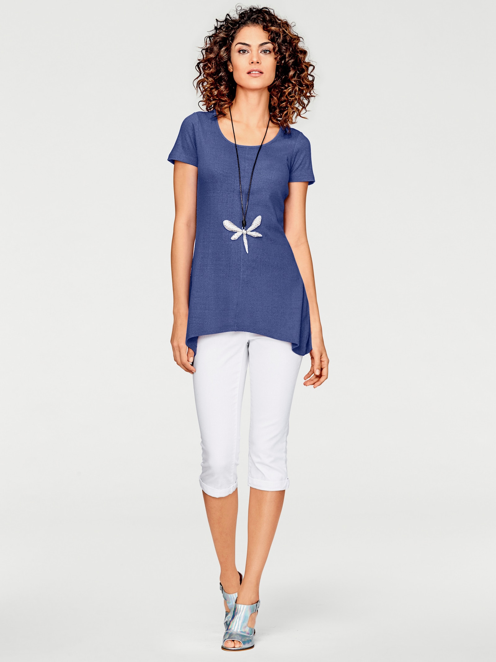 heine Longshirt aus Bourette-Seide - bleu