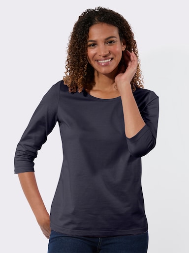 3/4-Arm-Shirt - marine + ecru