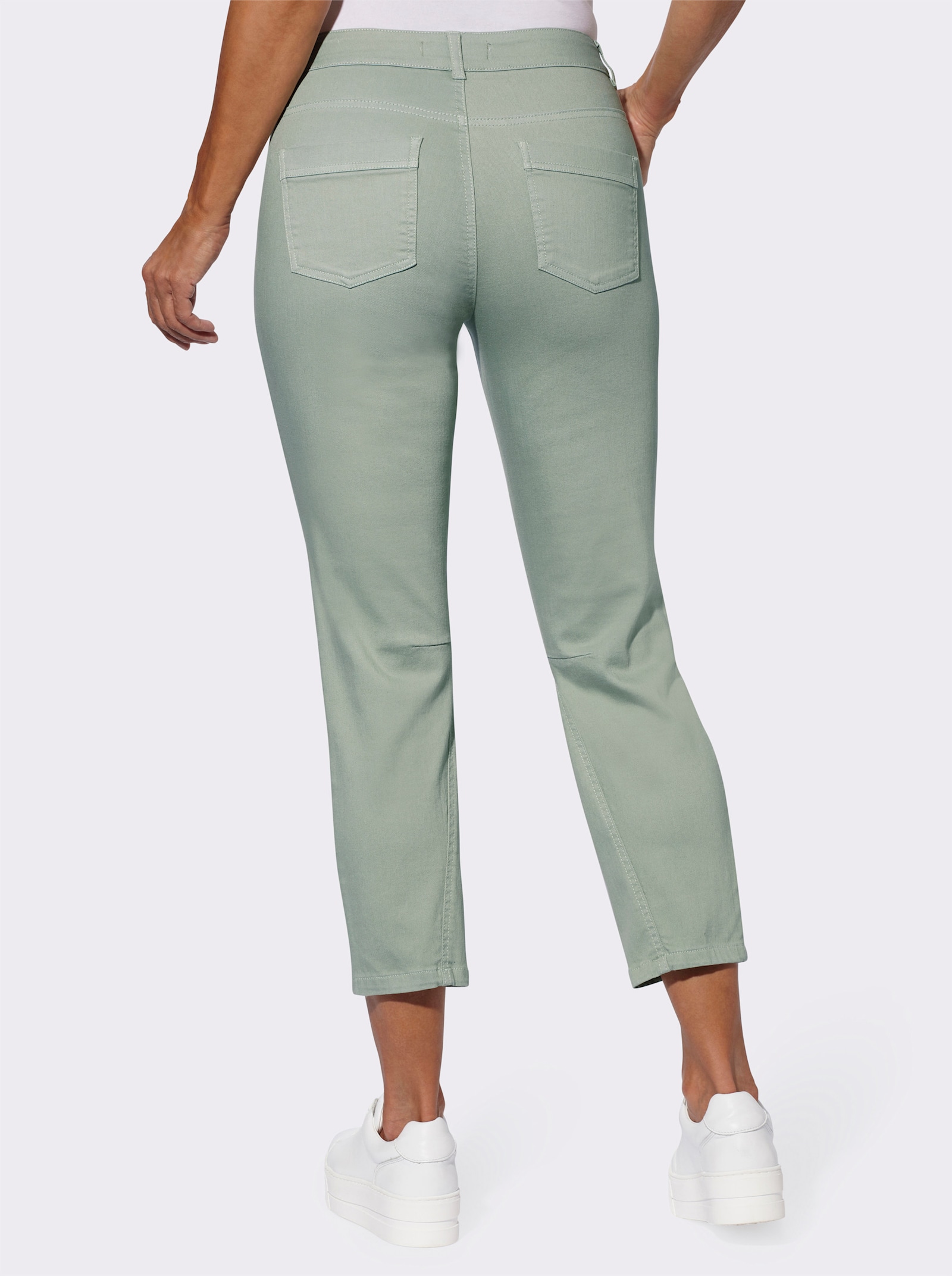 Ankeljeans med sidoficka - kalkmint