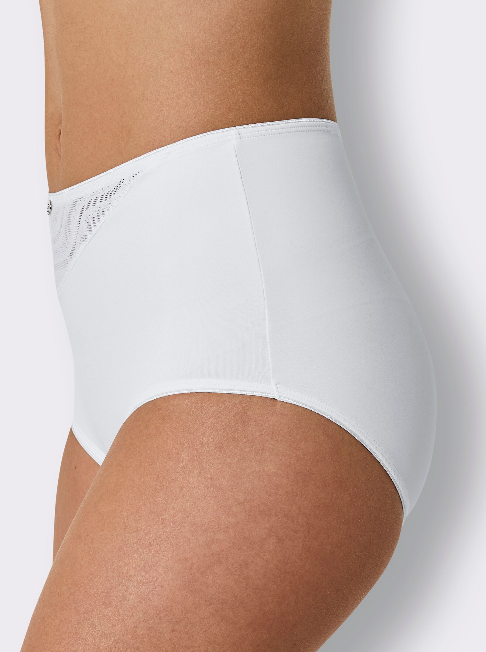 wäschepur Taillenslip mit Spitzeneinsatz - 2x weiß