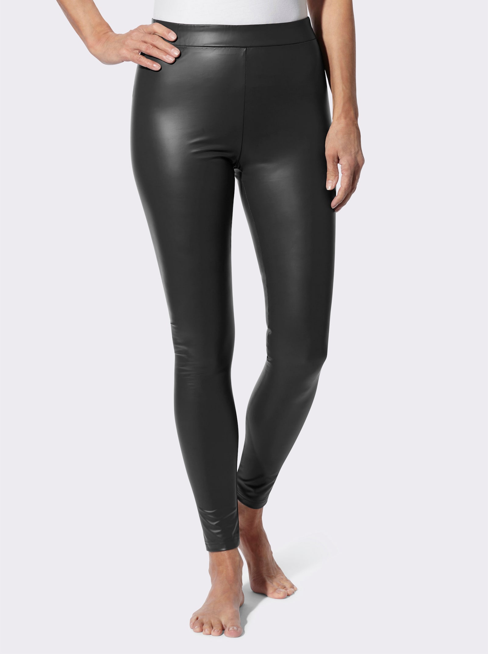Leggings aus Leder-Imitat - schwarz