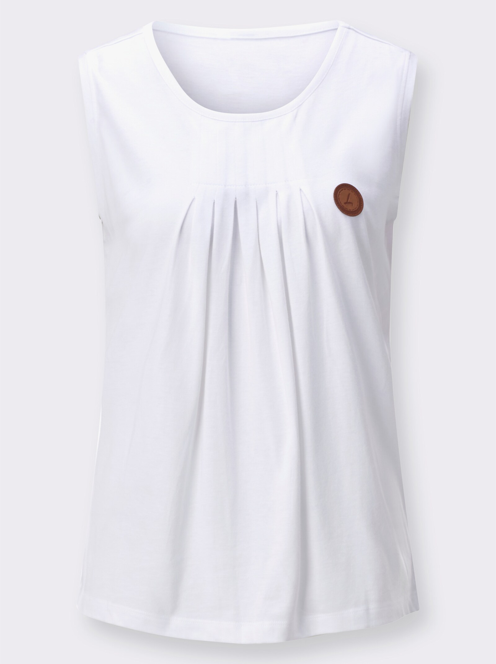 Shirttop mit Biesenverzierung - weiß