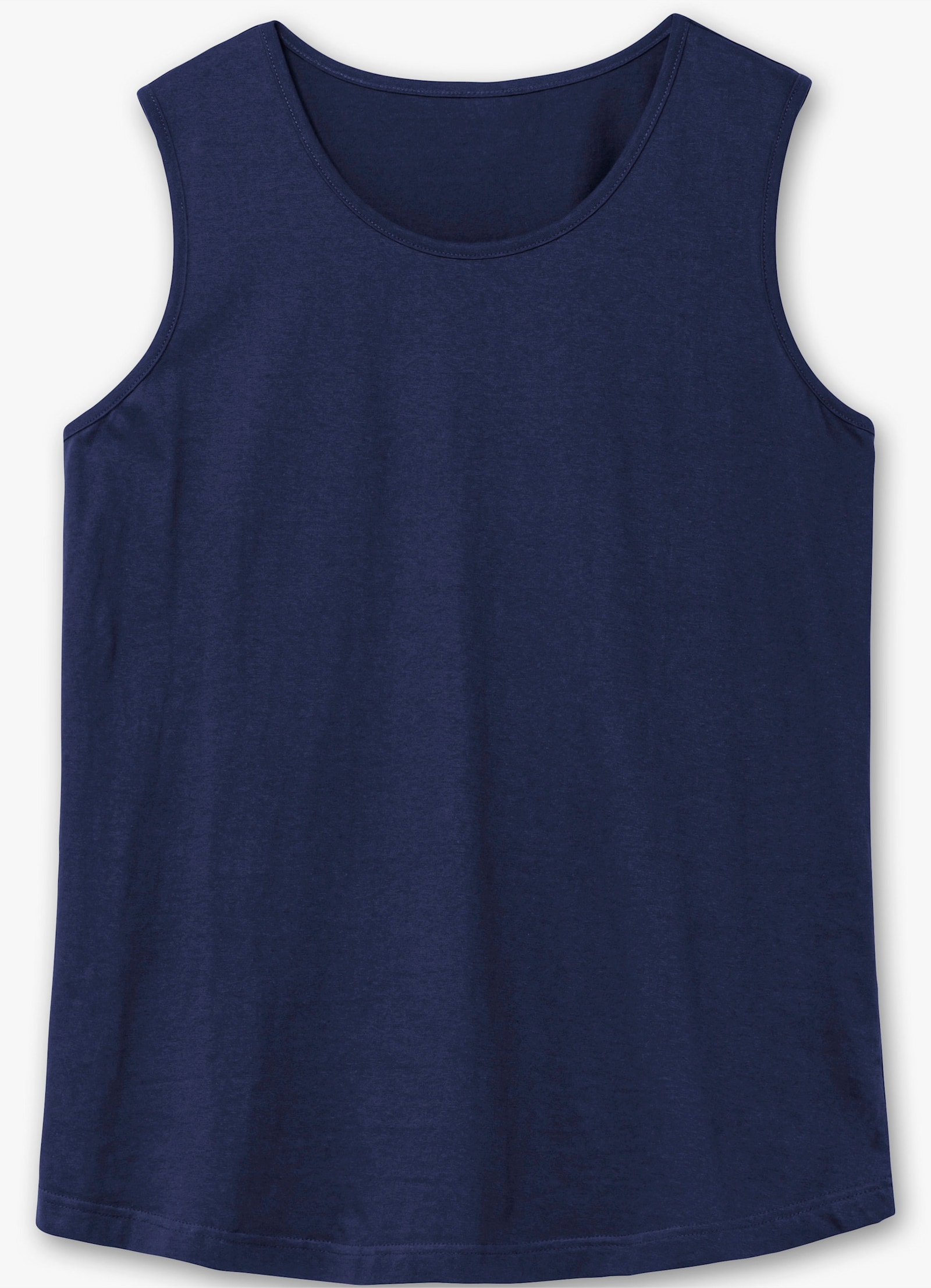 Longtop mit abgerundetem Saum - grasgrün + marine