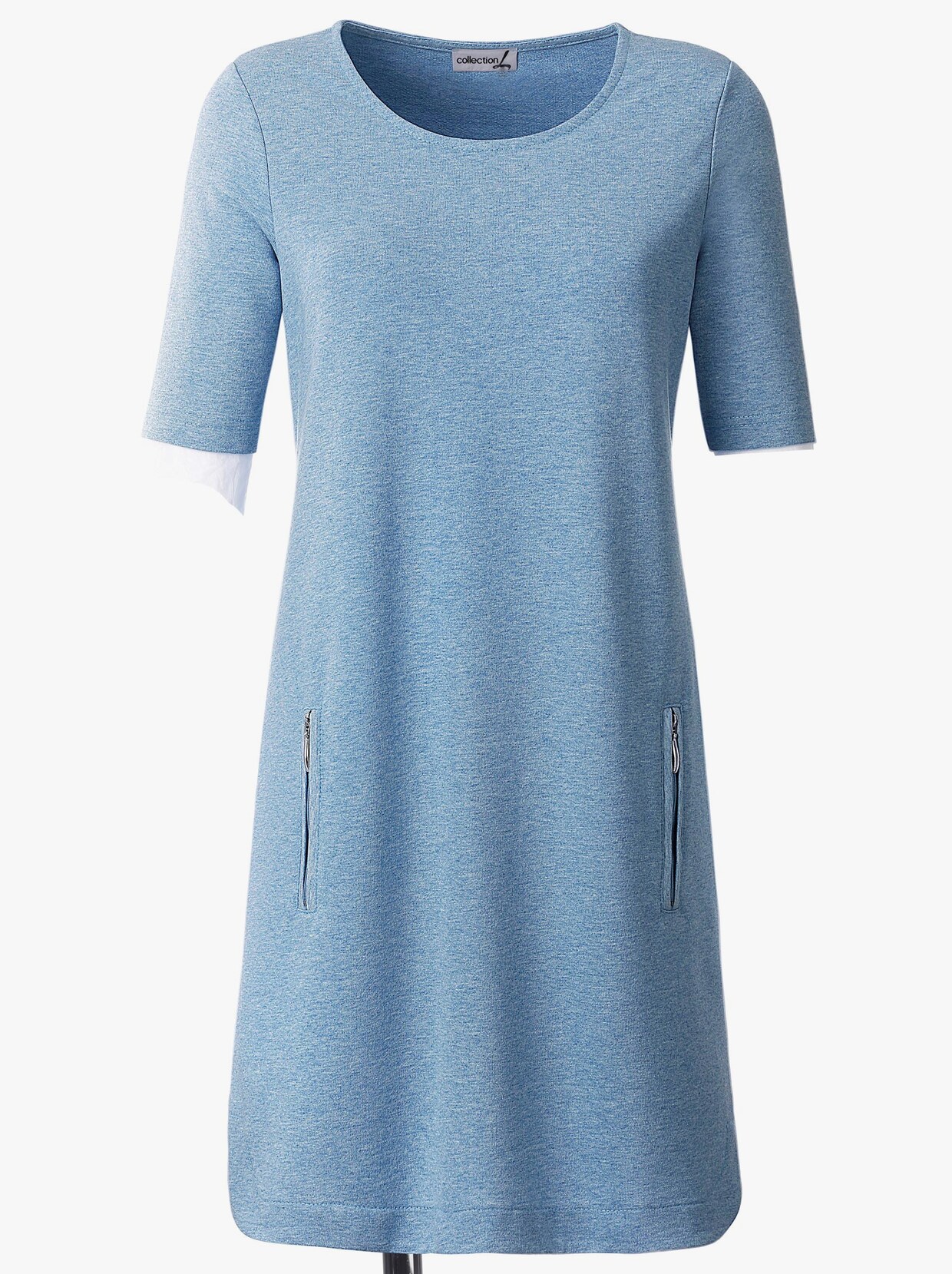 Shirtkleid - jeansblau-meliert