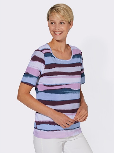 Shirt met korte mouwen - roze/bleu gestreept